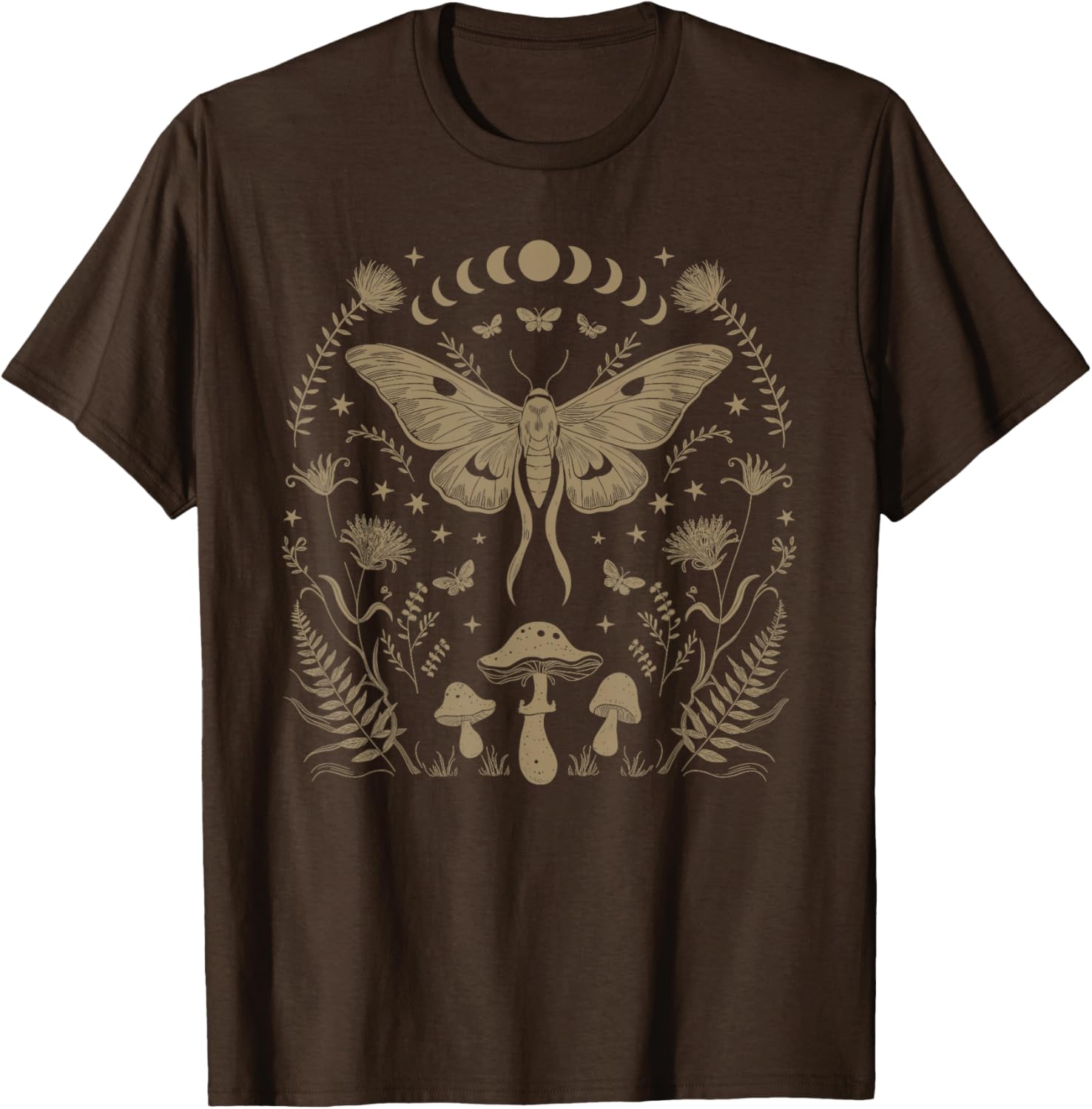 Therian Grunge Fairycore Esthétique Luna Moth Cottagecore T-Shirt, Marron, S – Image 2