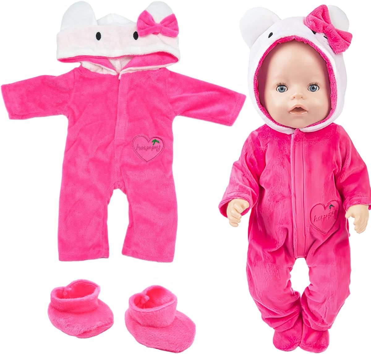 Vetement Poupee 35-43 cm, Accessoire Poupee Bebe, Vêtements de Poupée Bébé pour Enfants et Filles Cadeaux (Rouge) – Image 2