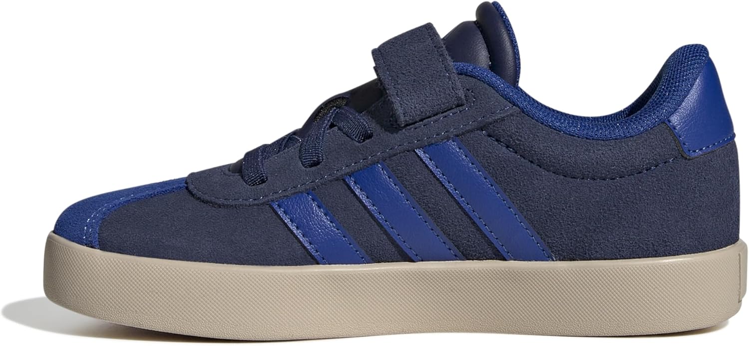 adidas VL Court 3.0 Hook and Loop Shoes, Chaussures Mixte Enfant, Bleu Foncé/Team Royal Bleu/Wonder Beige, 43 UK – Image 2