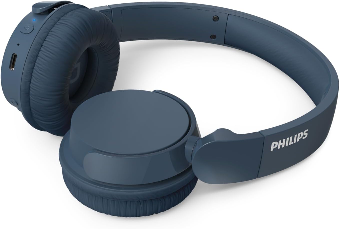 Philips TAH4209BL Casque sans fil supra-aural Bluetooth léger, isolation phonique passive, 55 heures d'autonomie, son naturel, appels clairs, basses dynamiques, recharge en 2 heures via USB-C - Bleu – Image 3