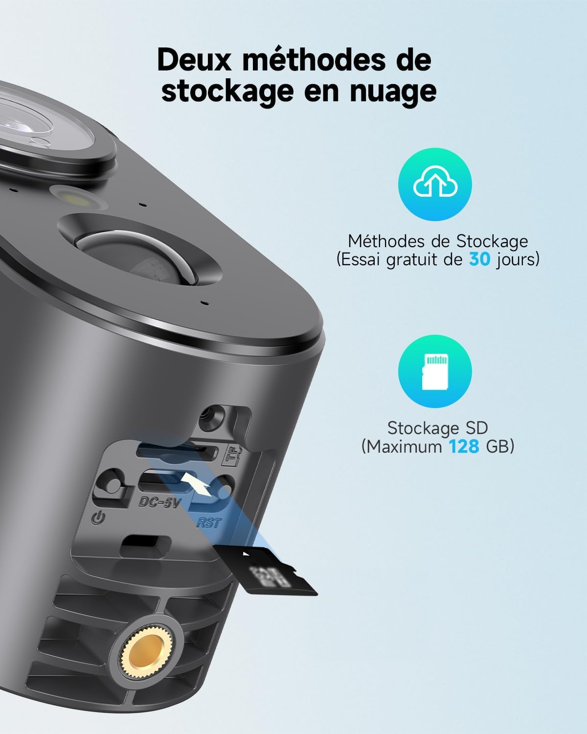 Caméra de surveillance WiFi à batterie sans fil 2K – Caméra de surveillance WiFi avec panneau solaire, vision nocturne couleur, extérieur/intérieur, détection de mouvement PIR, IP66, noir – Image 8