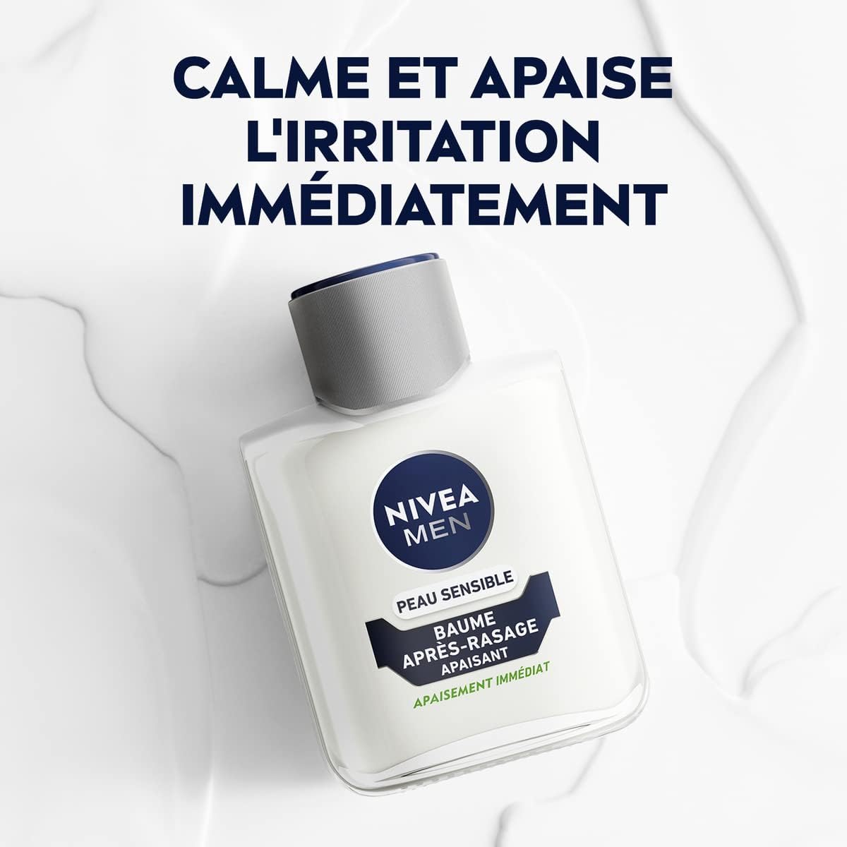 NIVEA MEN Baume Après-Rasage Peaux Sensibles (1 x 100 ml), Soin Après-Rasage Enrichi en Camomille & Noisette, Soin Visage pour Homme 0% d'alcool pour Peaux Sensibles – Image 3