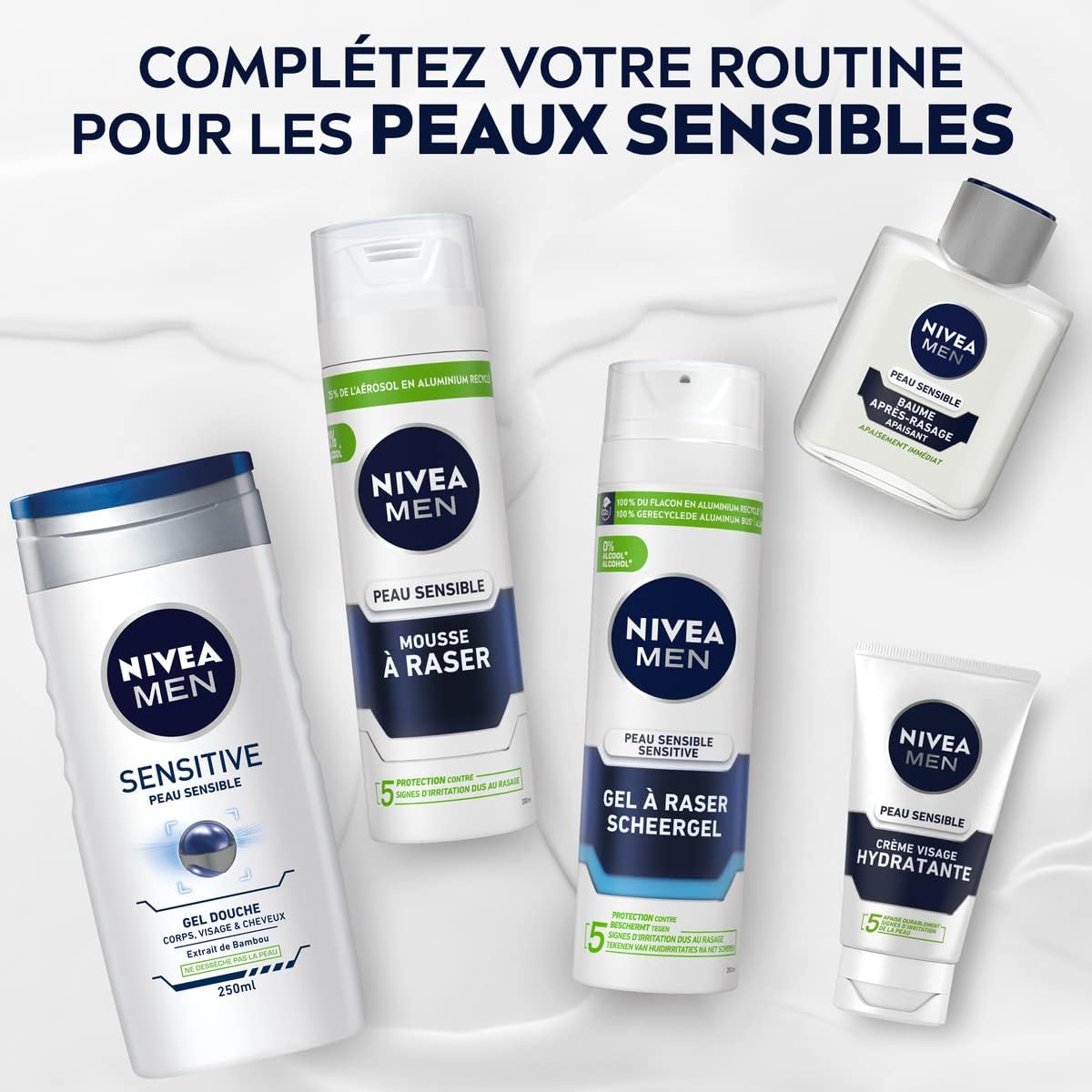 NIVEA MEN Baume Après-Rasage Peaux Sensibles (1 x 100 ml), Soin Après-Rasage Enrichi en Camomille & Noisette, Soin Visage pour Homme 0% d'alcool pour Peaux Sensibles – Image 8