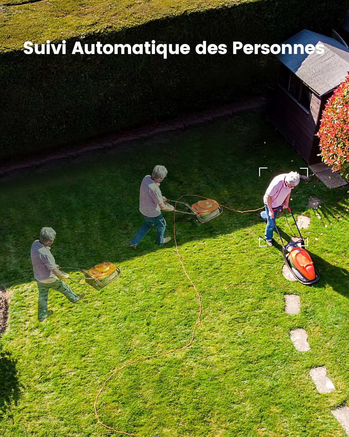 aosu Caméra de surveillance WiFi sans fil 2K Caméra solaire WiFi extérieure, PTZ panoramique 3MP 360°, suivi automatique, vision Vocture, alarme lumineuse et sonore, audio bidirectionnel – Image 5