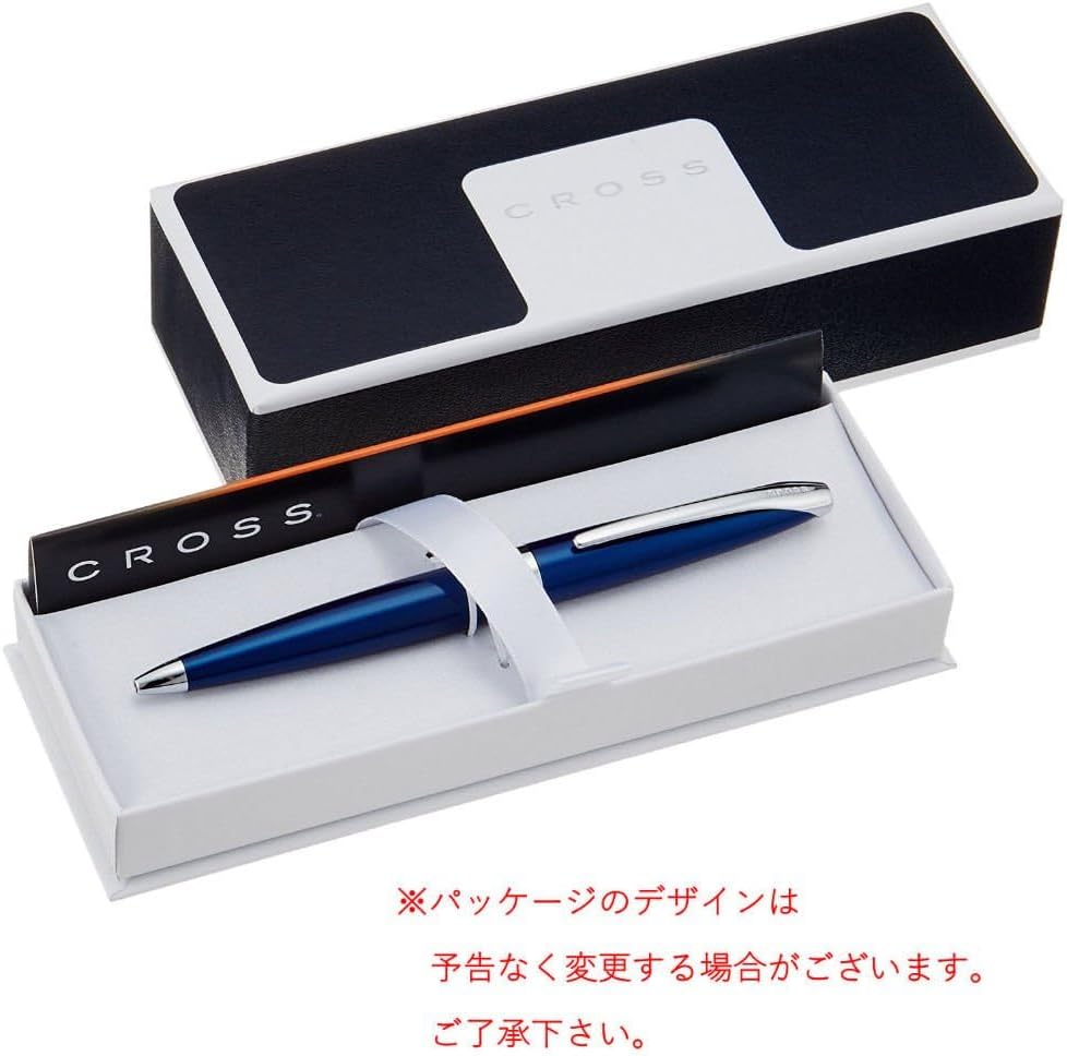 Stylo à bille bleu translucide CROSS ATX avec attributs chromés / stylo rechargeable - Étui classique et recharge à bille noire incluse – Image 3