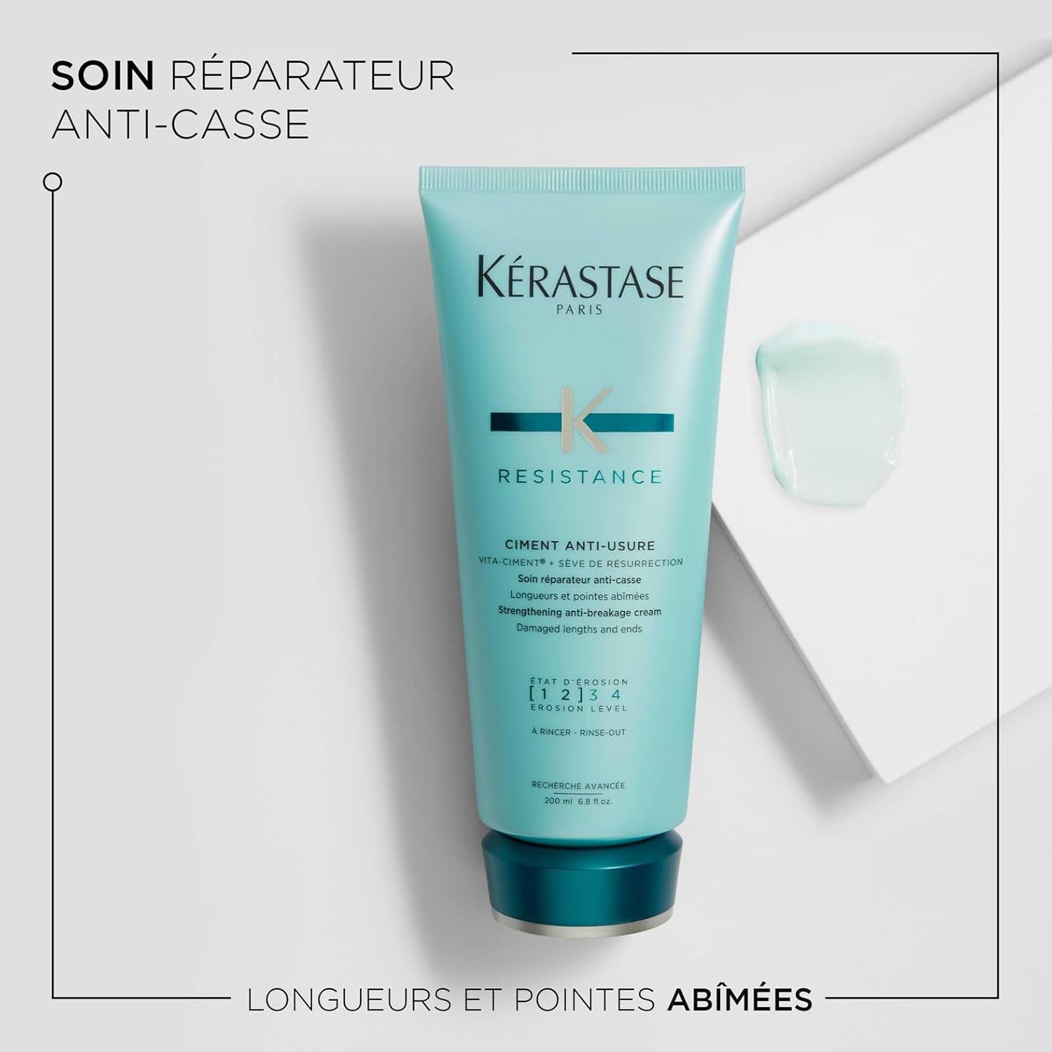 KÉRASTASE Résistance Ciment Anti-Usure Soin Capillaire Réparateur Anti-casse Sans Rinçage - Régénère & Protège - Technologie Vita-Ciment & Sève de Résurrection - Cheveux & Pointes Abîmées - 200 ml – Image 3