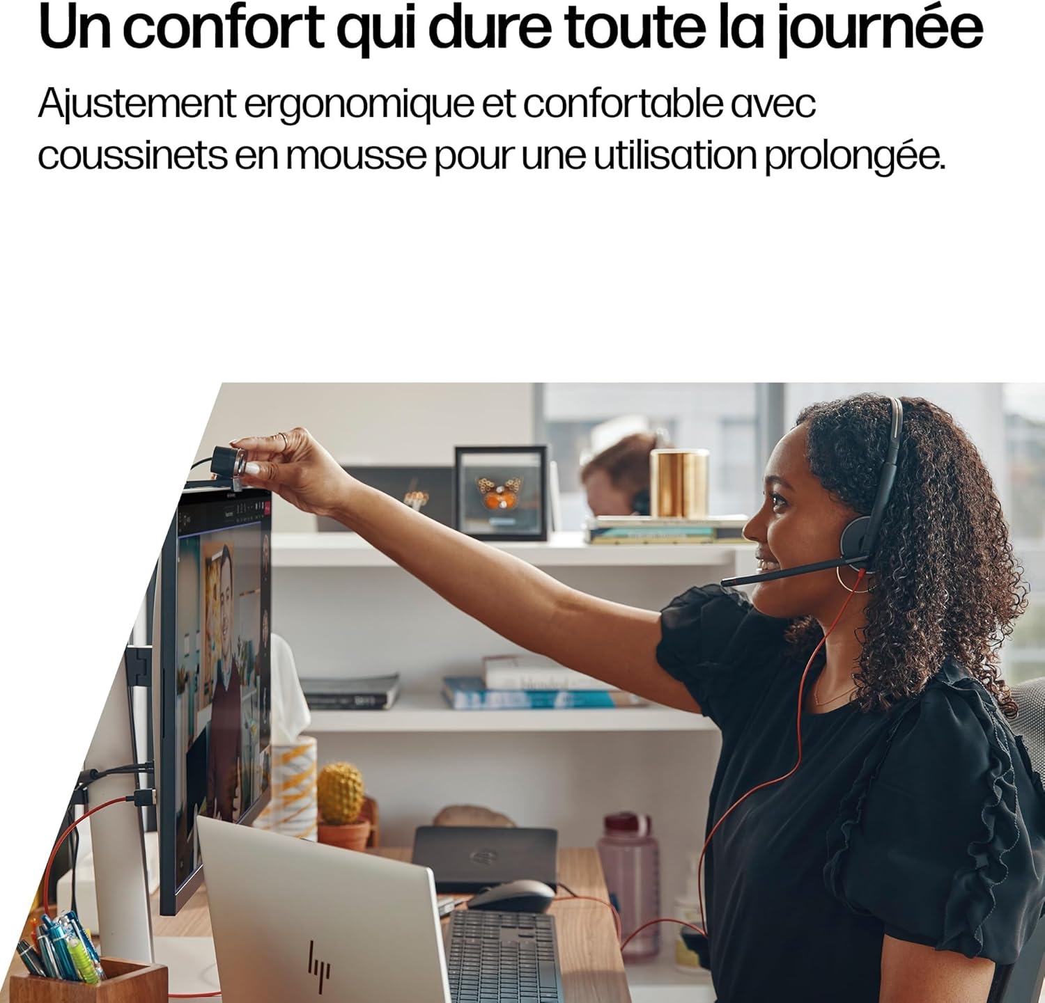 Casque filaire Poly Blackwire 3220 - Microphone antibruit - Conception binaurale - Se connecte à PC/Mac via USB-C ou USB-A - Fonctionne avec Teams, Zoom – Image 3