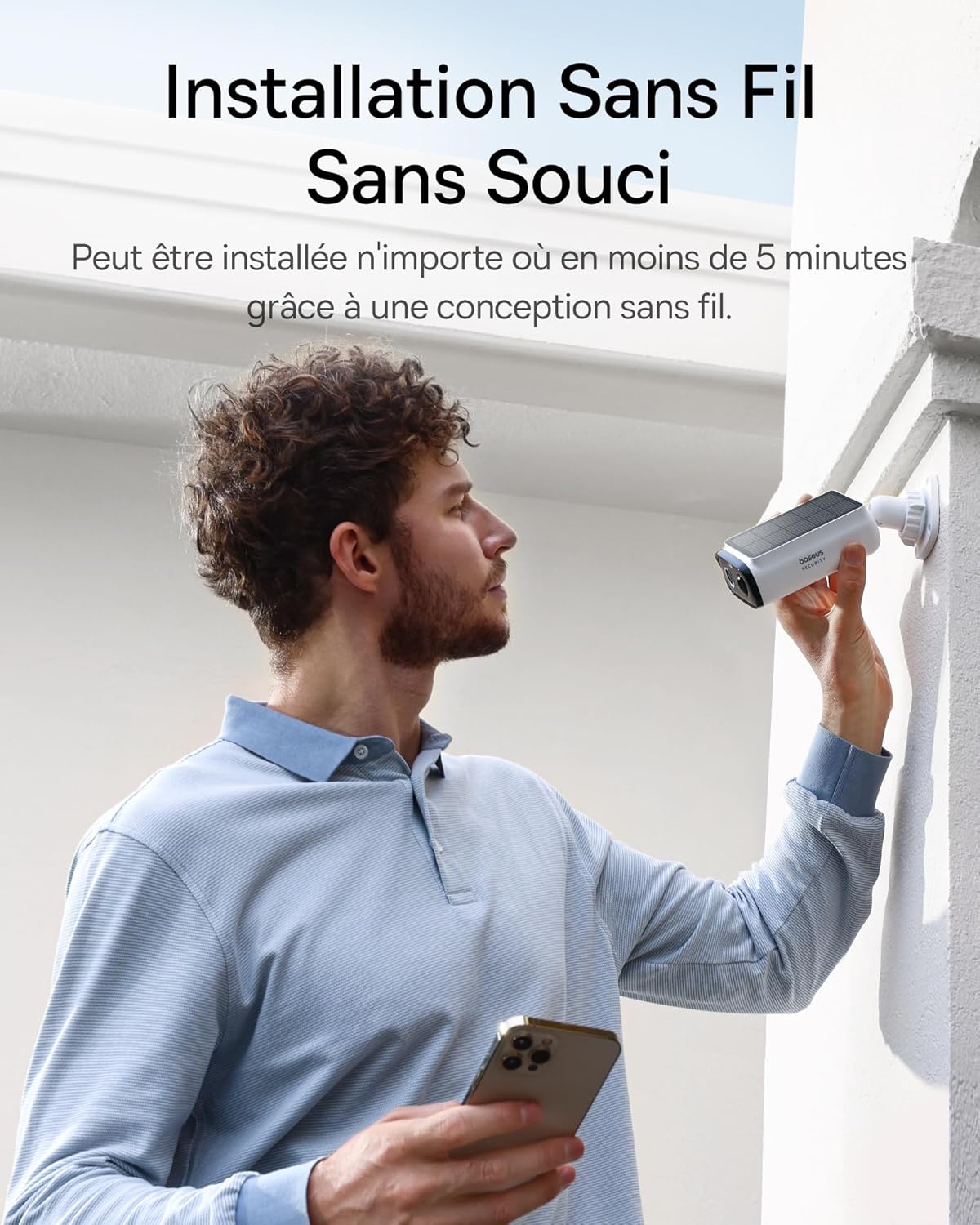 Baseus Security S1 Lite Solocam Caméra de surveillance WiFi sans fil, IP67, 2K 135°, vision couleur, caméra à batterie solaire, détection humaine, sans frais, fonctionne avec Alexa et Google – Image 10