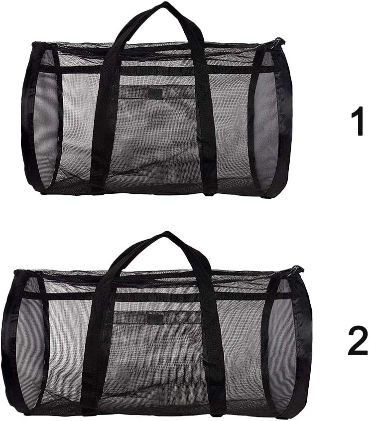 POHOVE Sac de plongée en maille, sac de plage en maille, sac d'équipement de sport surdimensionné, sac à linge – Sac de plongée et de voyage en maille respirante, léger et portable – Image 4