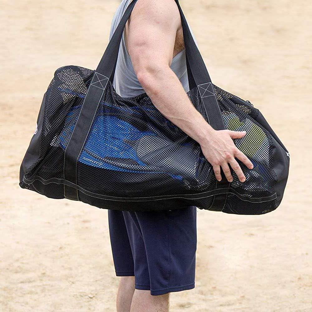 POHOVE Sac de plongée en maille, sac de plage en maille, sac d'équipement de sport surdimensionné, sac à linge – Sac de plongée et de voyage en maille respirante, léger et portable – Image 7
