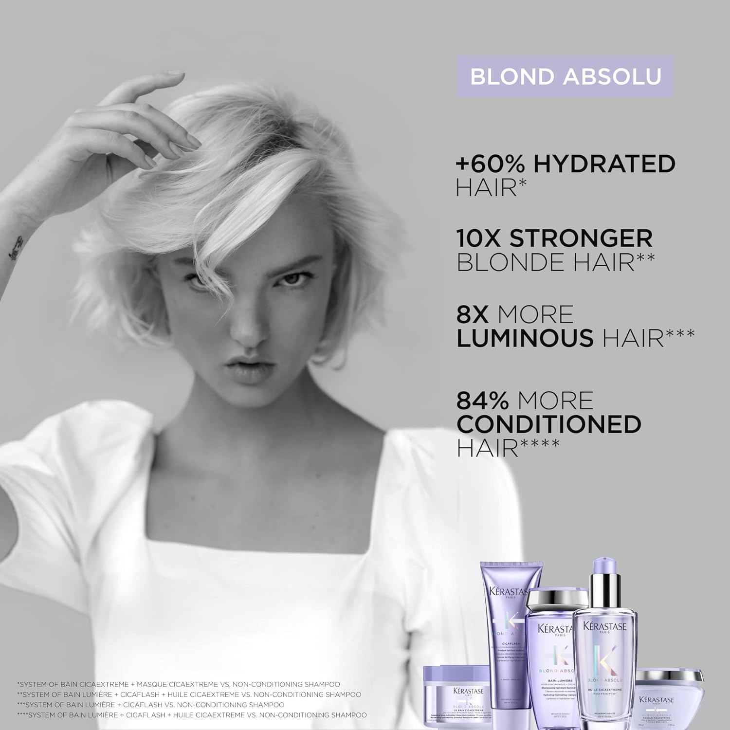 KÉRASTASE Blond Absolu - Cicaplasm - Sérum Capillaire Thermo-Protecteur - Réparation & Brillance Intense - Acide Hyaluronique - Edelweiss & Filtres UV - Cheveux Blonds Décolorés ou Méchés - 150 ml – Image 3
