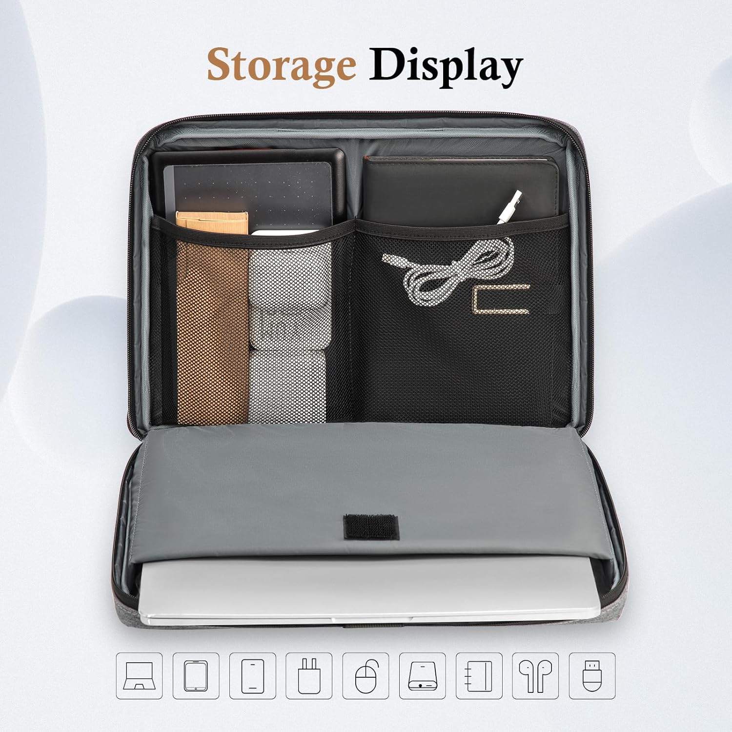 Bagasin housse pour ordinateur portable 15 15.6 16 17 17.3 14 13.3 13.6 13 12.3 12 pouces TSA pochette d'ordinateur étanche avec 4 couches de Protection PC sac de transport – Image 6