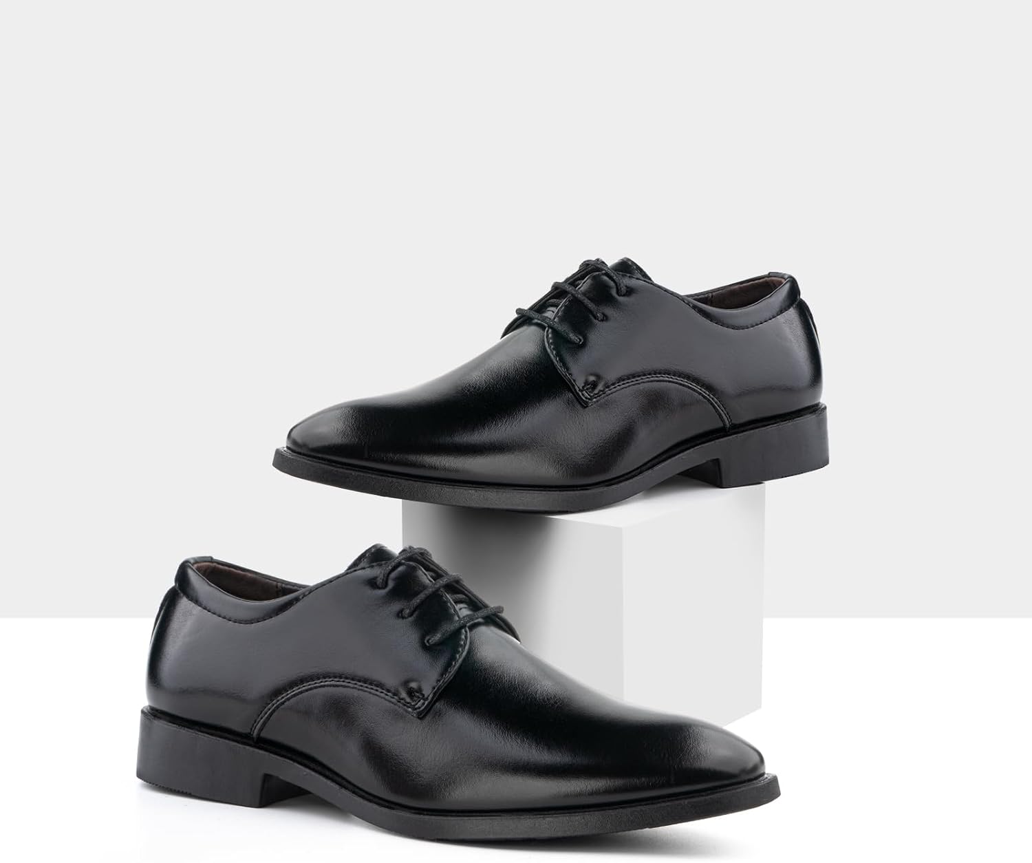 Hitmars Oxfords City Derby Brogues pour homme - Chaussures de mariage avec lacets en cuir - Robe de soirée classique - Costume noir marron 6-12 – Image 4