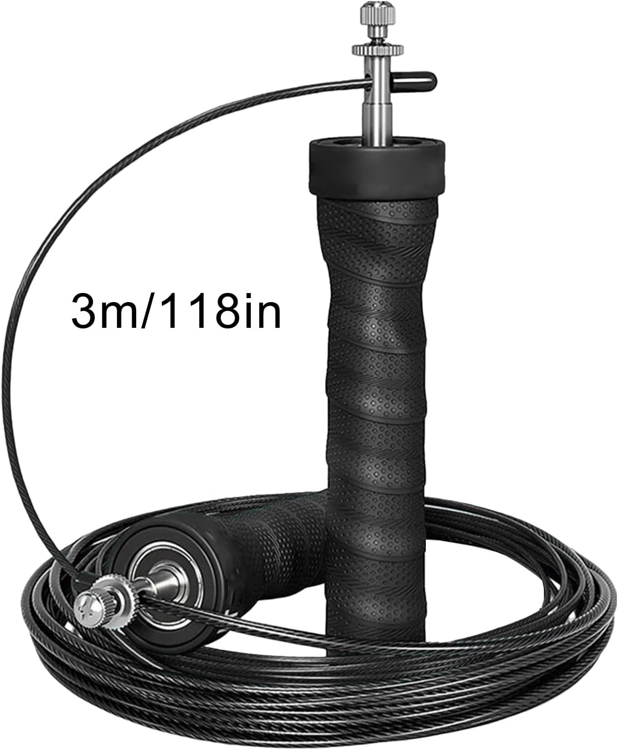 Corde à sauter | Corde à sauter pour l'exercice | Corde à sauter réglable | Câble conçu et durable avec revêtement en PVC pour des entraînements cardio et un entraînement physique efficaces. – Image 3