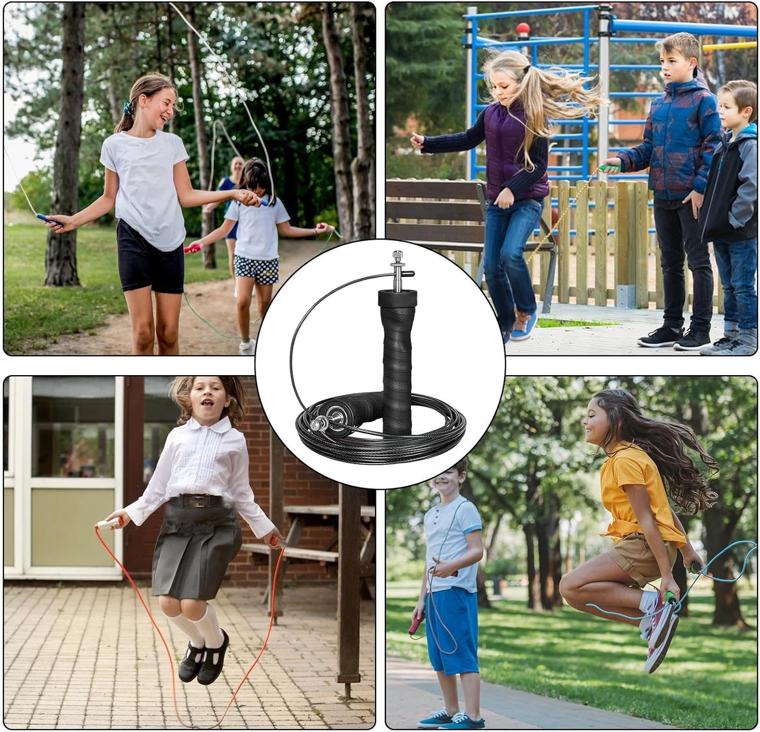 Corde à sauter | Corde à sauter pour l'exercice | Corde à sauter réglable | Câble conçu et durable avec revêtement en PVC pour des entraînements cardio et un entraînement physique efficaces. – Image 7