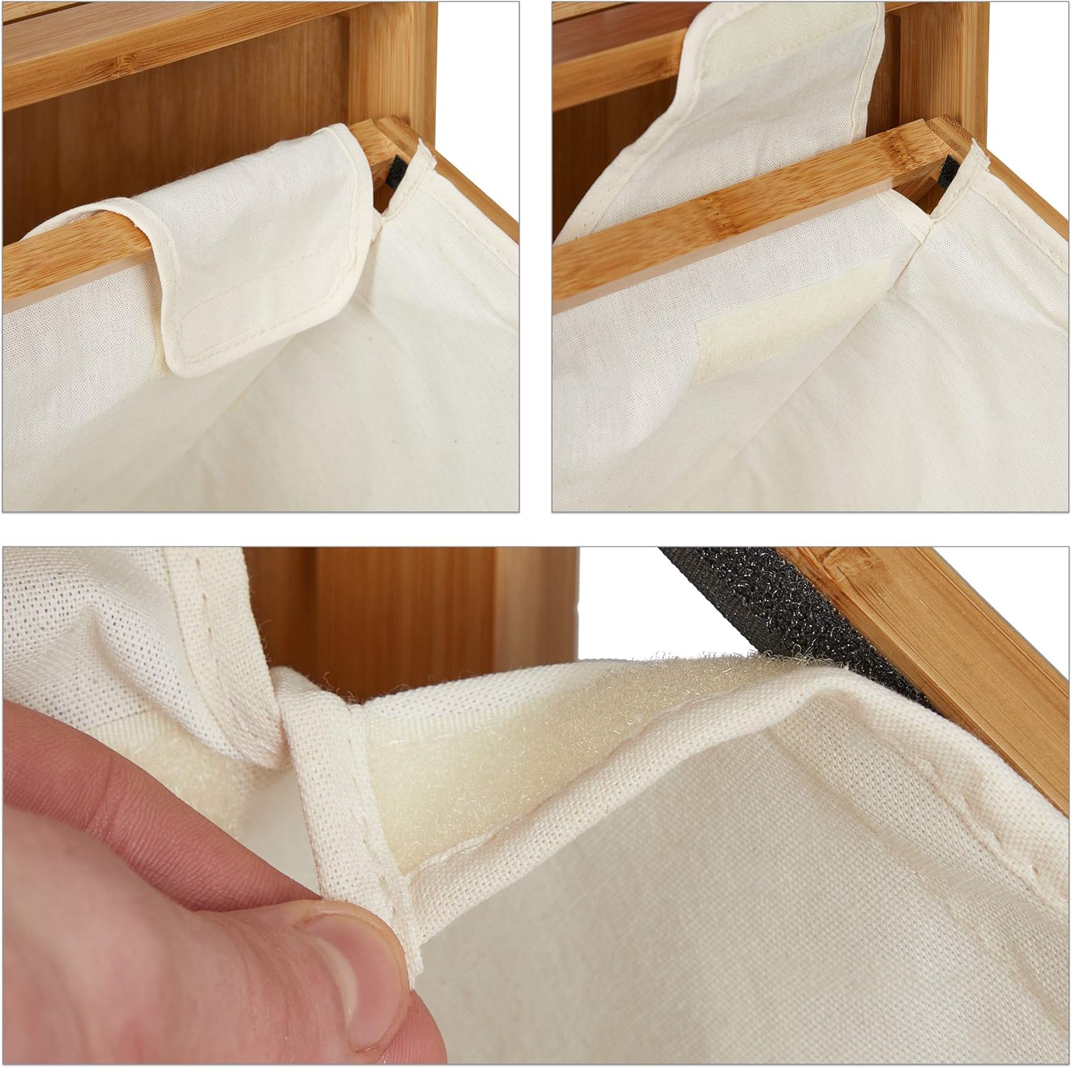 Relaxdays Panier à Linge, Meuble de Salle de Bain en Bambou, Panier Basculant, HLP 100 x 45,5 x 33,5 cm, Nature – Image 8