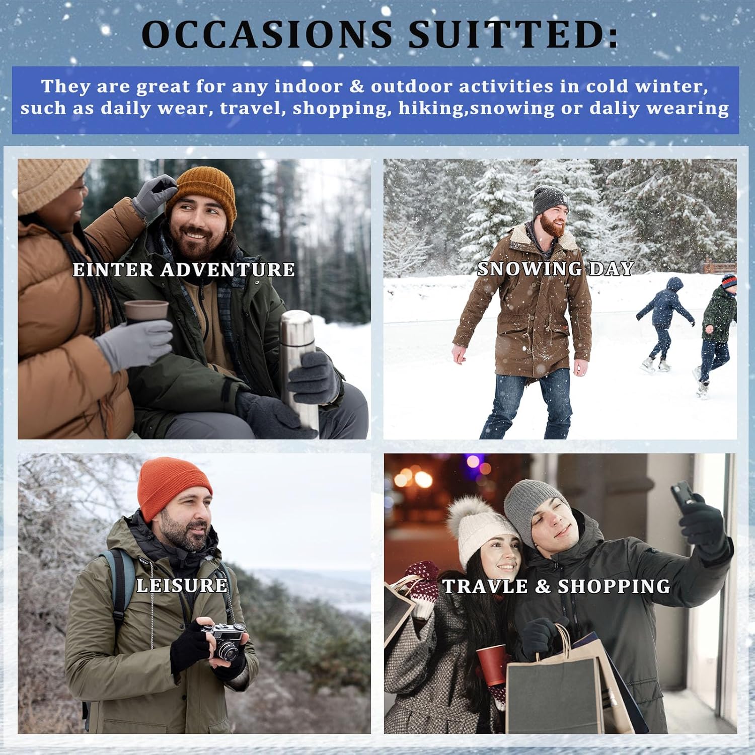 Moudn bottes d'hiver chaudes pour hommes bottes de neige d'hiver chaussures doublées chaussures de randonnée en plein air bottes de sport – Image 7