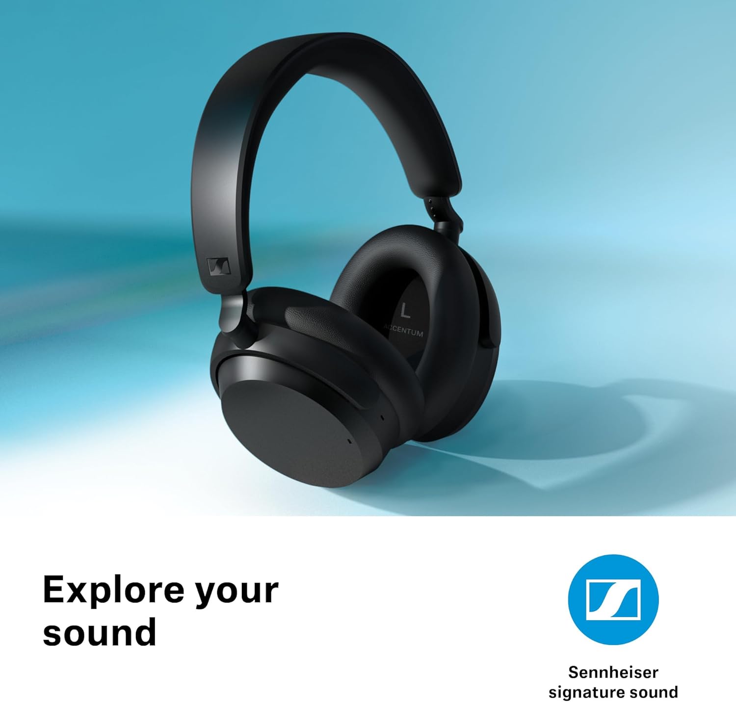 Sennheiser ACCENTUM Casque Bluetooth sans fil avec microphone, réduction hybride du bruit (ANC), autonomie de 50 heures, confort toute la journée, supra-auriculaire pour études et voyages, noir – Image 7