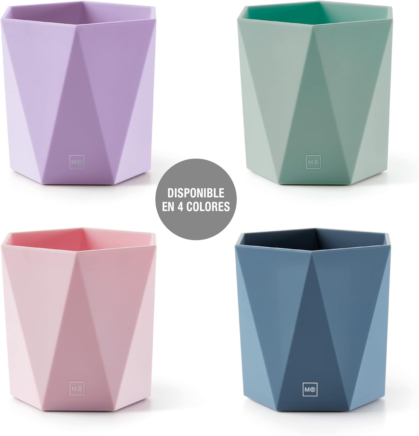 Miquelrius - Pot à crayons de bureau, organiseur avec finition douce au toucher, structure solide, parfait pour le bureau, la maison ou l'école, rangement pour fournitures, bleu – Image 4