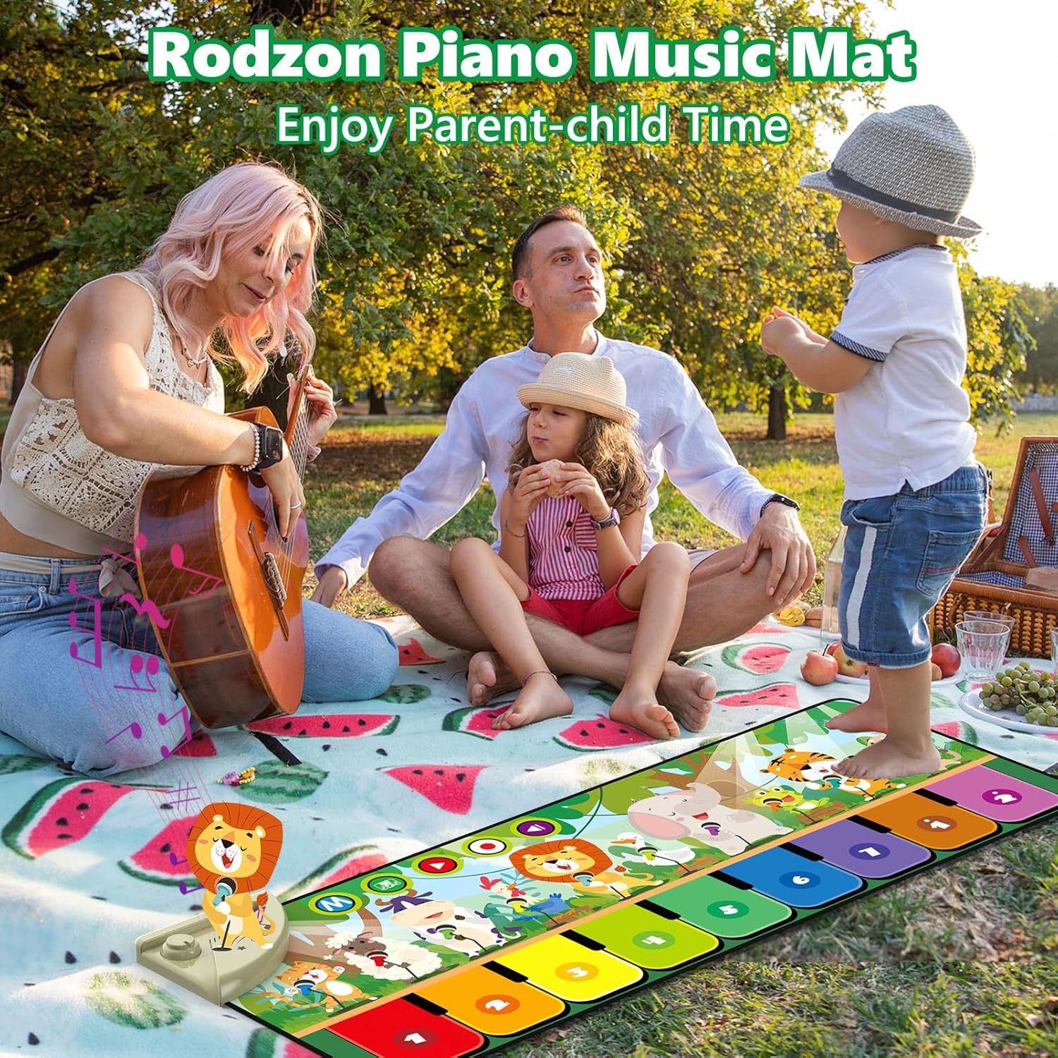 Rodzon 63301 Piano Bébé avec 10 Animaux, Jouets pour Bébés 1, 2 3 Ans, Tapis de Danse Enfant, Cadeau Noël Anniversaire pour Garçons et Filles 24 m+, 63301 – Image 7
