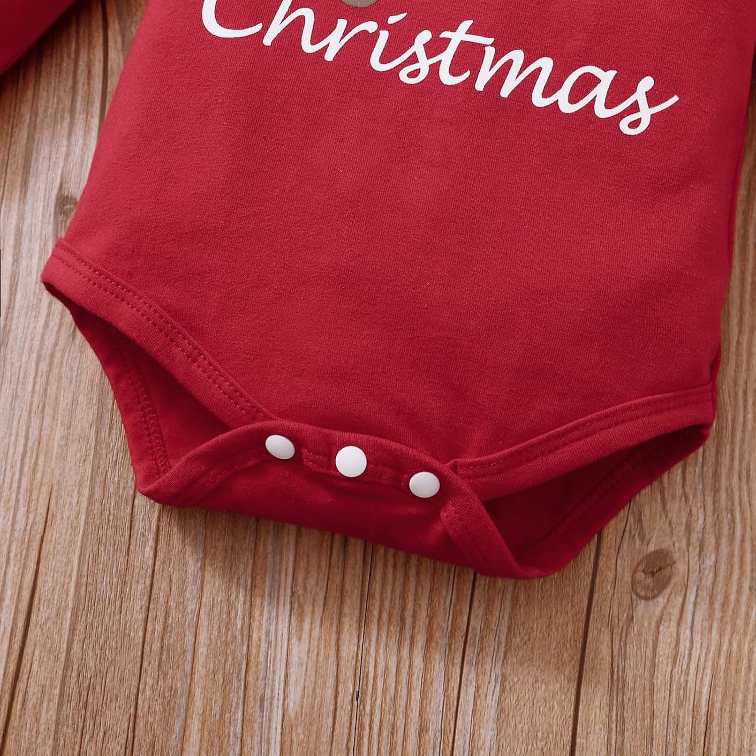 Verve Jelly Tenues pour bébé fille My 1st Christmas Barboteuse de Noël à manches longues avec lettres imprimées, pantalon flocon de neige avec chapeau et bandeau, ensemble de 4 pièces – Image 6