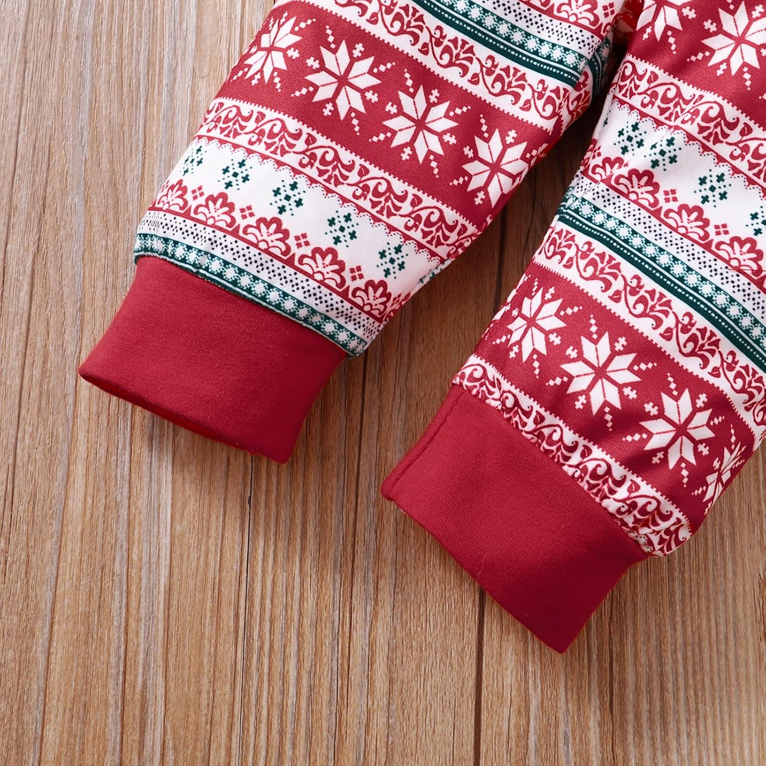 Verve Jelly Tenues pour bébé fille My 1st Christmas Barboteuse de Noël à manches longues avec lettres imprimées, pantalon flocon de neige avec chapeau et bandeau, ensemble de 4 pièces – Image 8