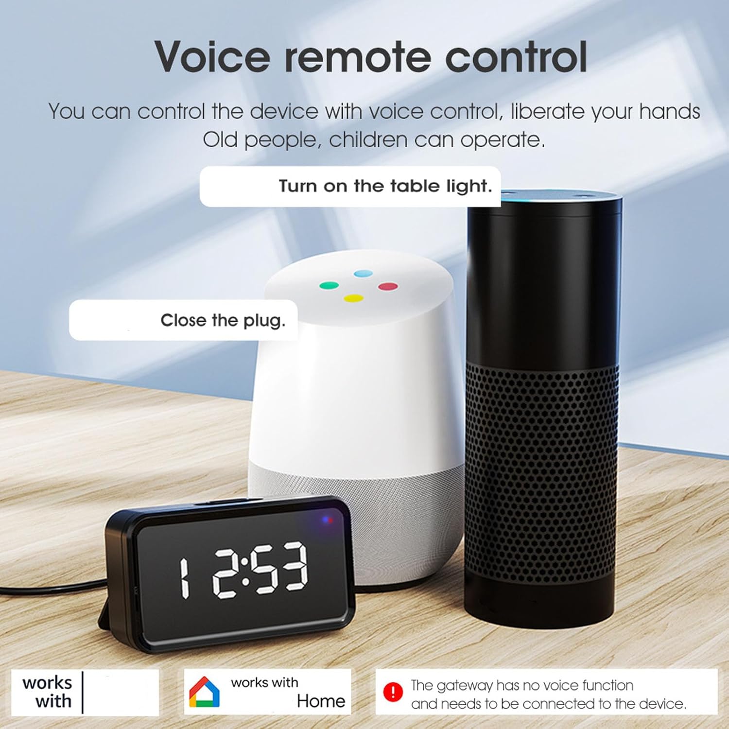 Le hub sans fil ZJchao Smart Home Bridge Hub prend en charge 82 appareils réseau 2,4 GHz avec affichage de l'heure pour une communication multiprotocole – Image 3