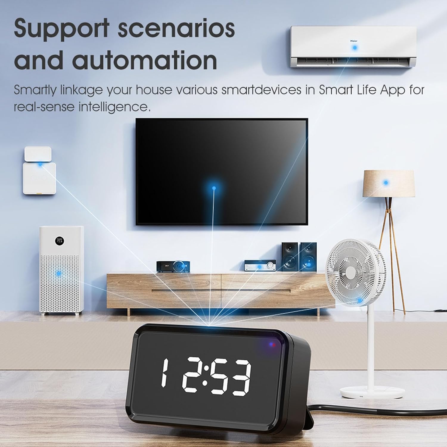 Le hub sans fil ZJchao Smart Home Bridge Hub prend en charge 82 appareils réseau 2,4 GHz avec affichage de l'heure pour une communication multiprotocole – Image 4