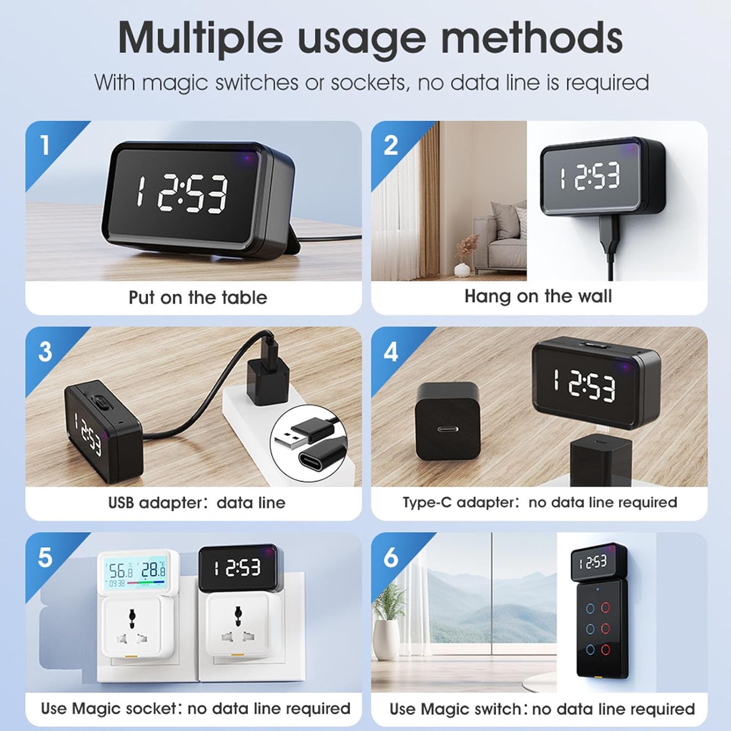 Le hub sans fil ZJchao Smart Home Bridge Hub prend en charge 82 appareils réseau 2,4 GHz avec affichage de l'heure pour une communication multiprotocole – Image 6