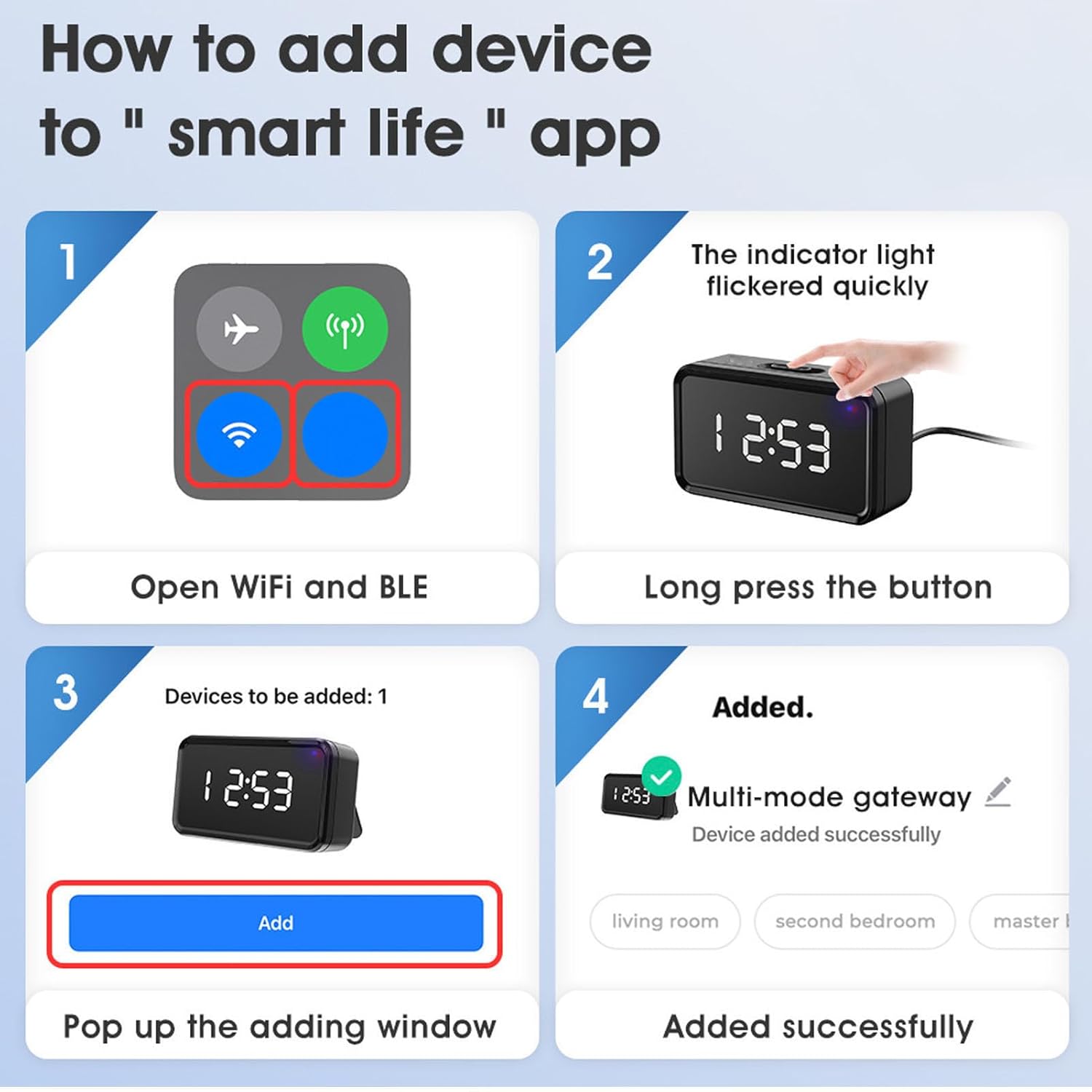 Le hub sans fil ZJchao Smart Home Bridge Hub prend en charge 82 appareils réseau 2,4 GHz avec affichage de l'heure pour une communication multiprotocole – Image 8