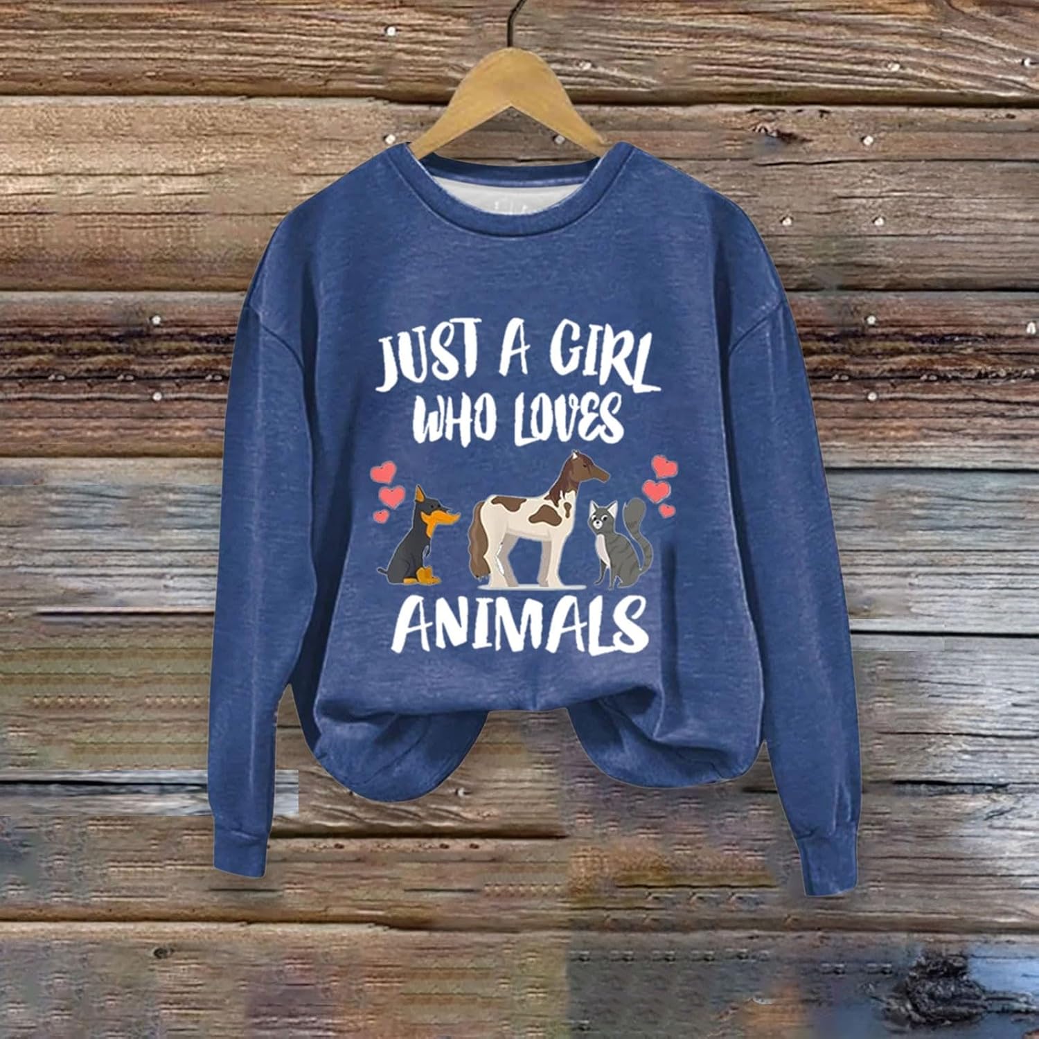Sweat-shirts pour femmes à manches longues pulls hauts femmes Just A Girl Who Loves sweat-shirt à manches longues vêtements sweat-shirts sweat-shirts – Image 4