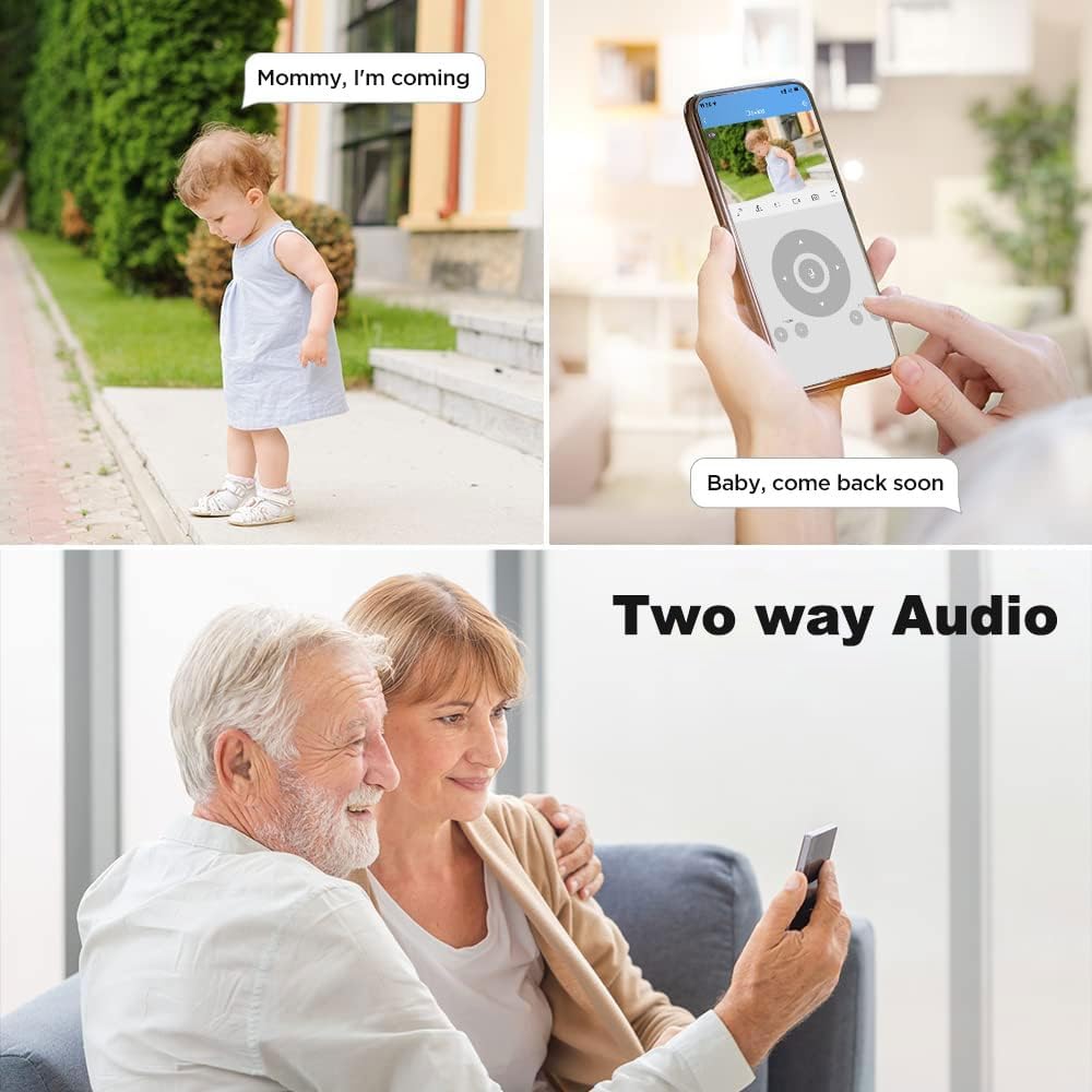 SRIHOME 1080P WiFi Surveillance PTZ Caméra IP Détection humanoïde et suivi de mouvement Vision nocturne IP66 étanche (Pack de 2 unités) – Image 3