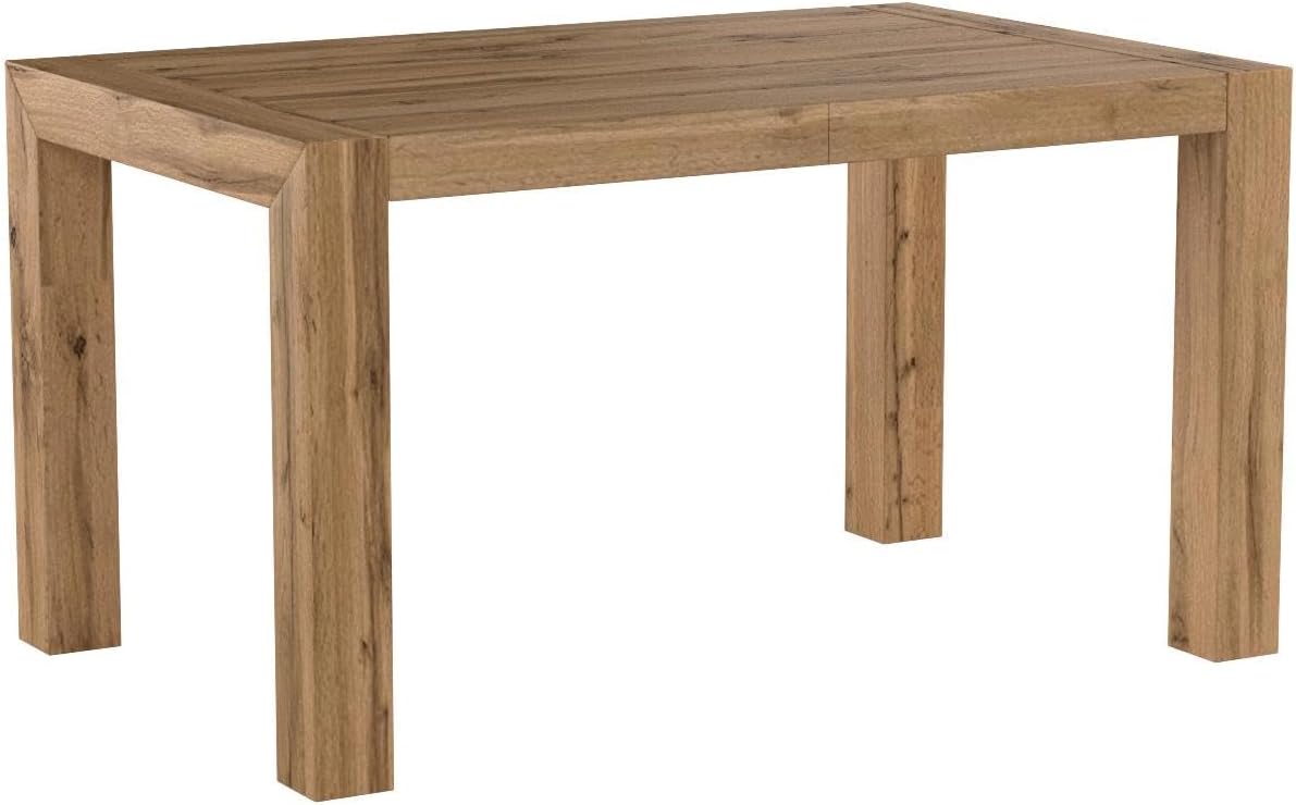 Mobili Fiver, Table à manger extensible Iacopo, 140 x 90 cm, bois rustique, pour 6-10 personnes, table extensible pour cuisine, salon, fabriquée en Italie – Image 6