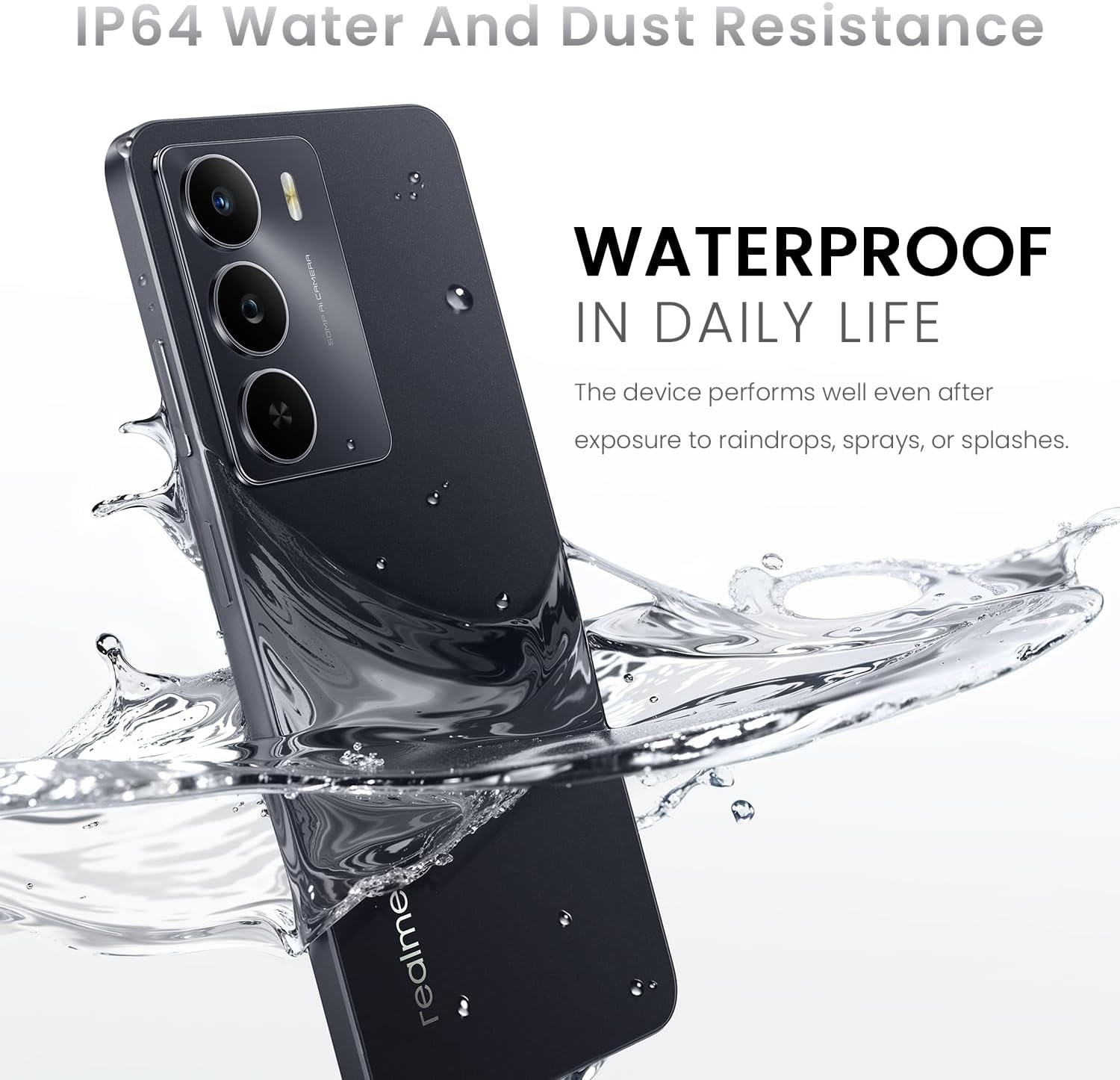 realme 14x Smartphone 5G 8+256 Go, Noir, Écran 6,67 pouces, Écran 120 Hz, Batterie 5000 mAh, Caméra AI 50MP, MediaTek Dimensity 6300, Protection ArmorShell, IP64 – Image 8