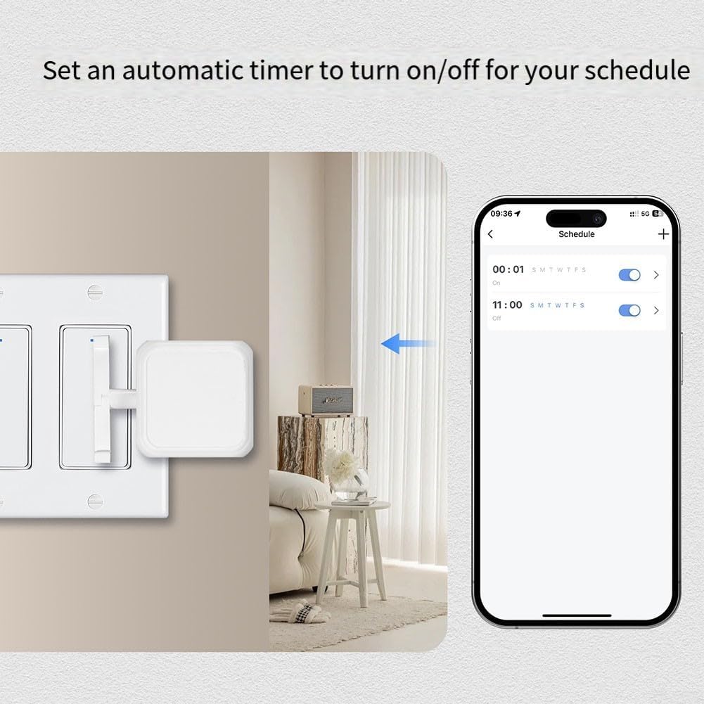 Interrupteur intelligent pour système Tuya Smart Home, alimenté par piles rechargeables avec fonction minuterie, compatible avec les robots d'appareils lumineux, pour passerelle requise – Image 3