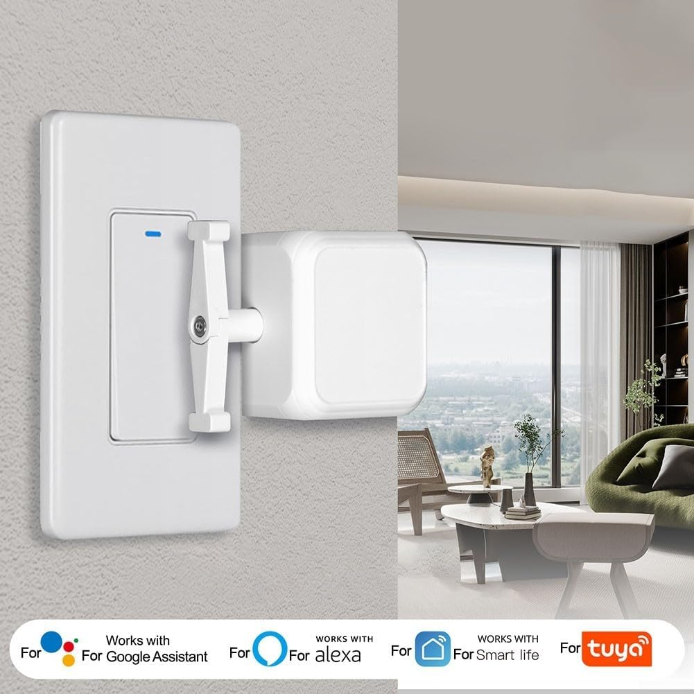 Interrupteur intelligent pour système Tuya Smart Home, alimenté par piles rechargeables avec fonction minuterie, compatible avec les robots d'appareils lumineux, pour passerelle requise – Image 4
