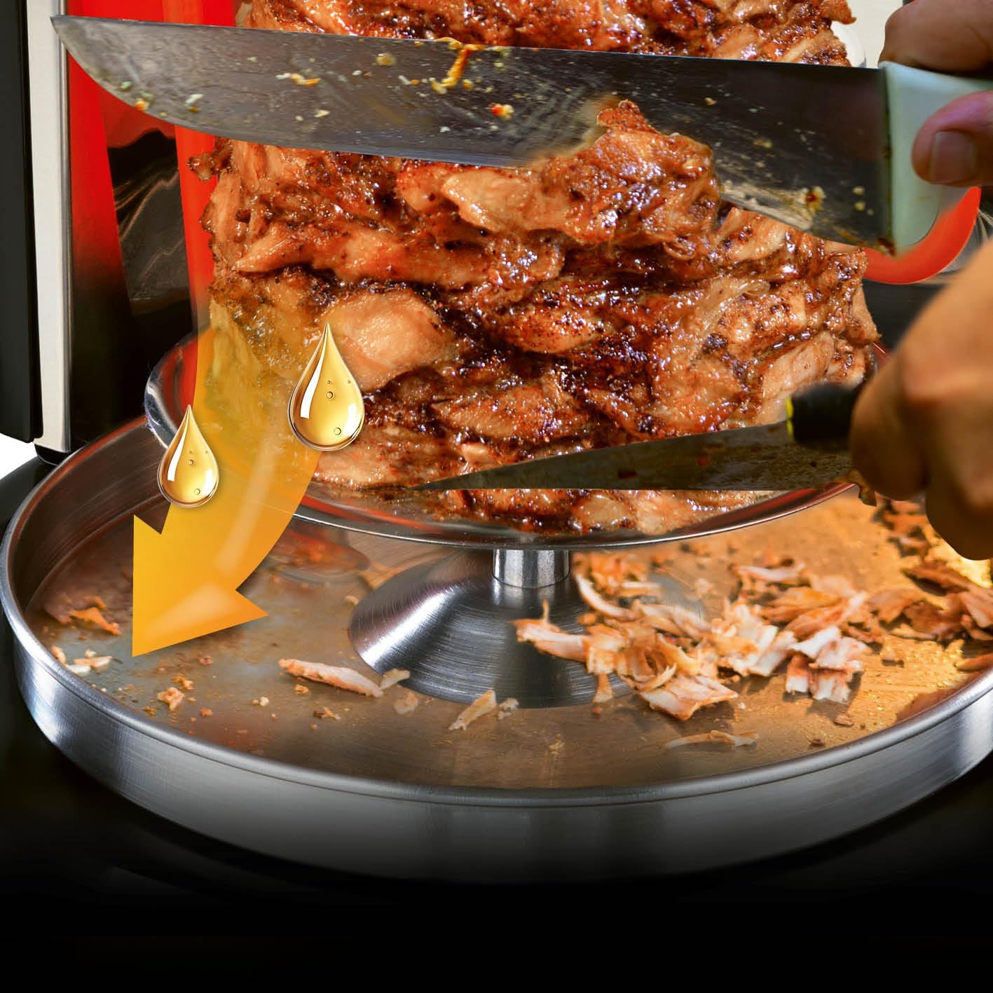 GOURMETmaxx Grill Kebab | gril électrique vertical pour kebab, gyros, chachlyk | gril électrique avec axe central et 6 broches supplémentaires, également utilisable comme gril chachlyk – Image 5