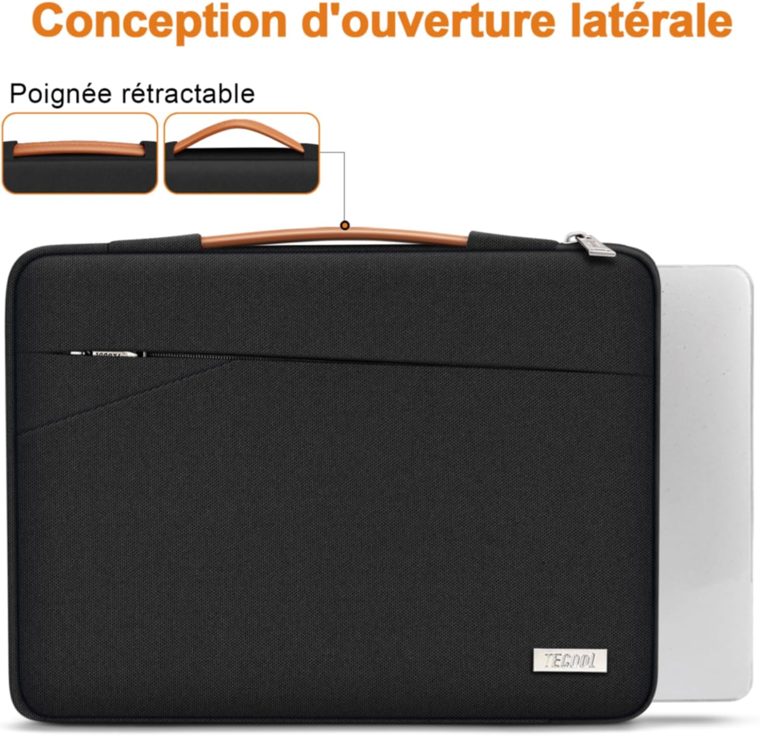 TECOOL Étui pour ordinateur portable 16 pouces pour MacBook Pro 16 M1 M2 M3 M4 (2019-2024), 16 pouces ASUS Dell Lenovo HP Samsung ordinateur portable, sac de protection étanche, noir – Image 8