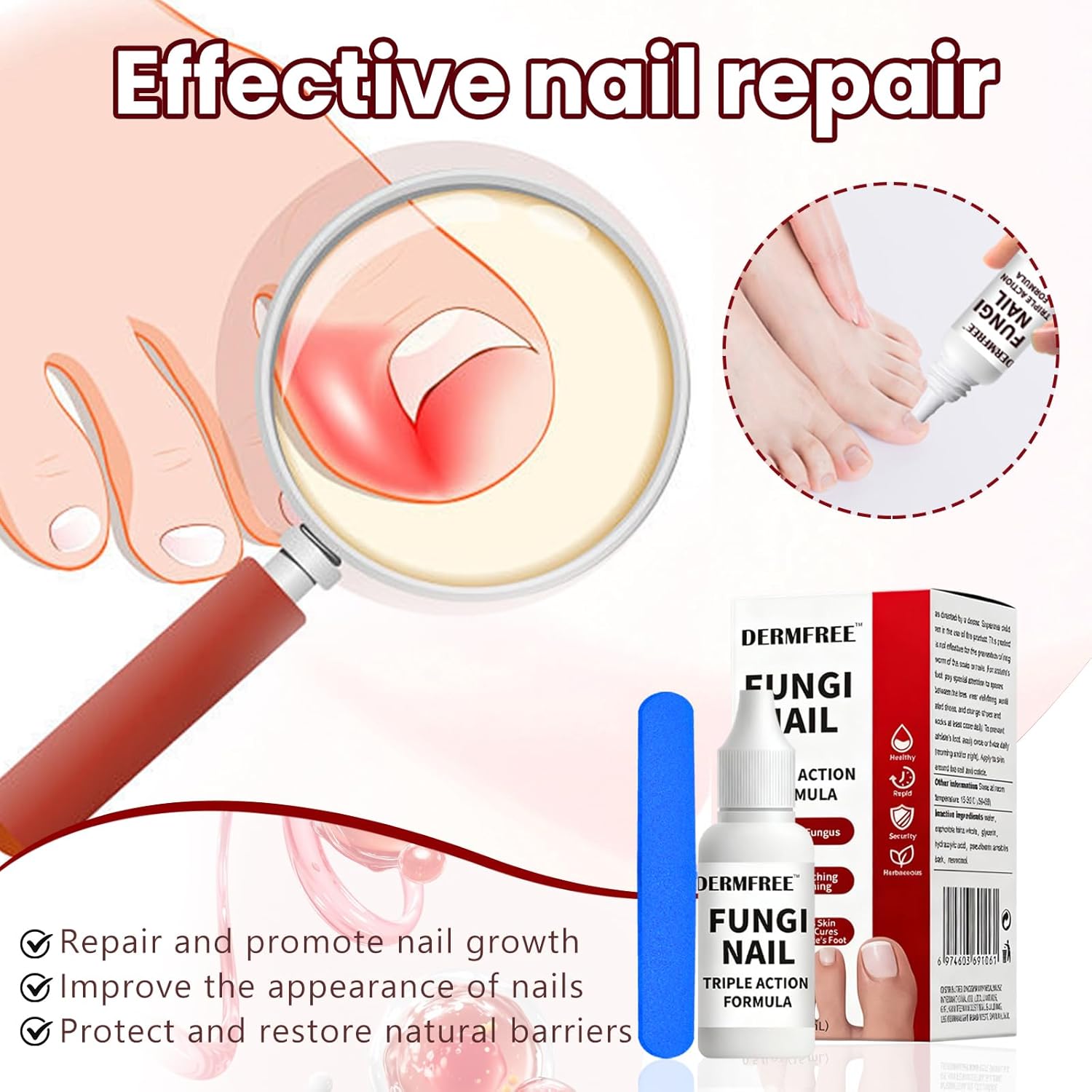 Solution pour ongles 15 ml, liquide de réparation des ongles, huiles de soin des ongles des pieds/mains, pour ongles cassants, pour hommes et femmes – Image 8