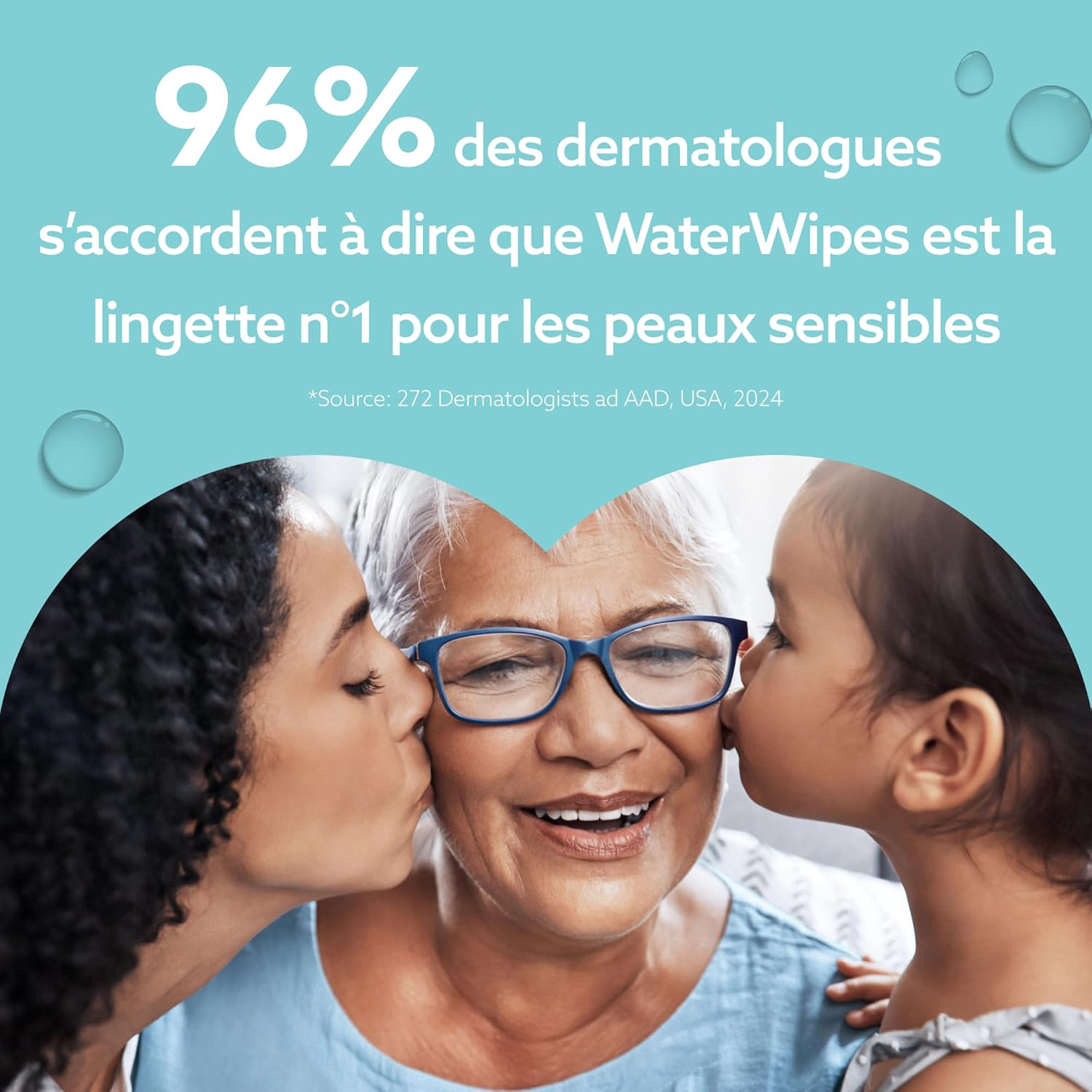 Lingettes WaterWipes Sensitive+ On The Go, 100 unités (10 paquets), 3 en 1 nettoie, soigne, protège, 99,9 % d'eau, lingettes humides non parfumées – Image 11