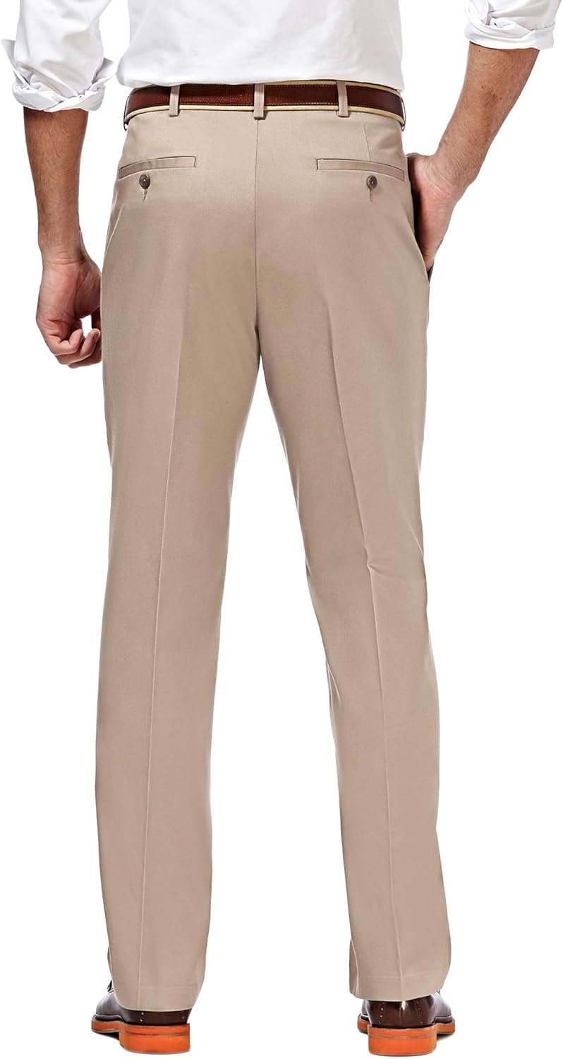 Haggar Premium No Iron Khaki Classic Fit Pleat Front Pant (tailles régulières et grandes et grandes) - Pantalon décontracté - Classique, Classique - Homme – Image 4