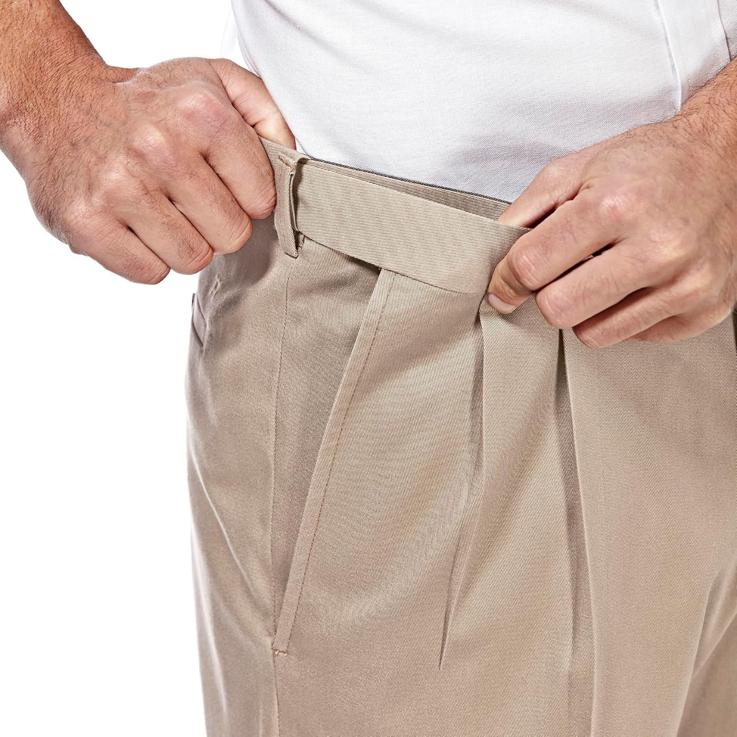 Haggar Premium No Iron Khaki Classic Fit Pleat Front Pant (tailles régulières et grandes et grandes) - Pantalon décontracté - Classique, Classique - Homme – Image 5