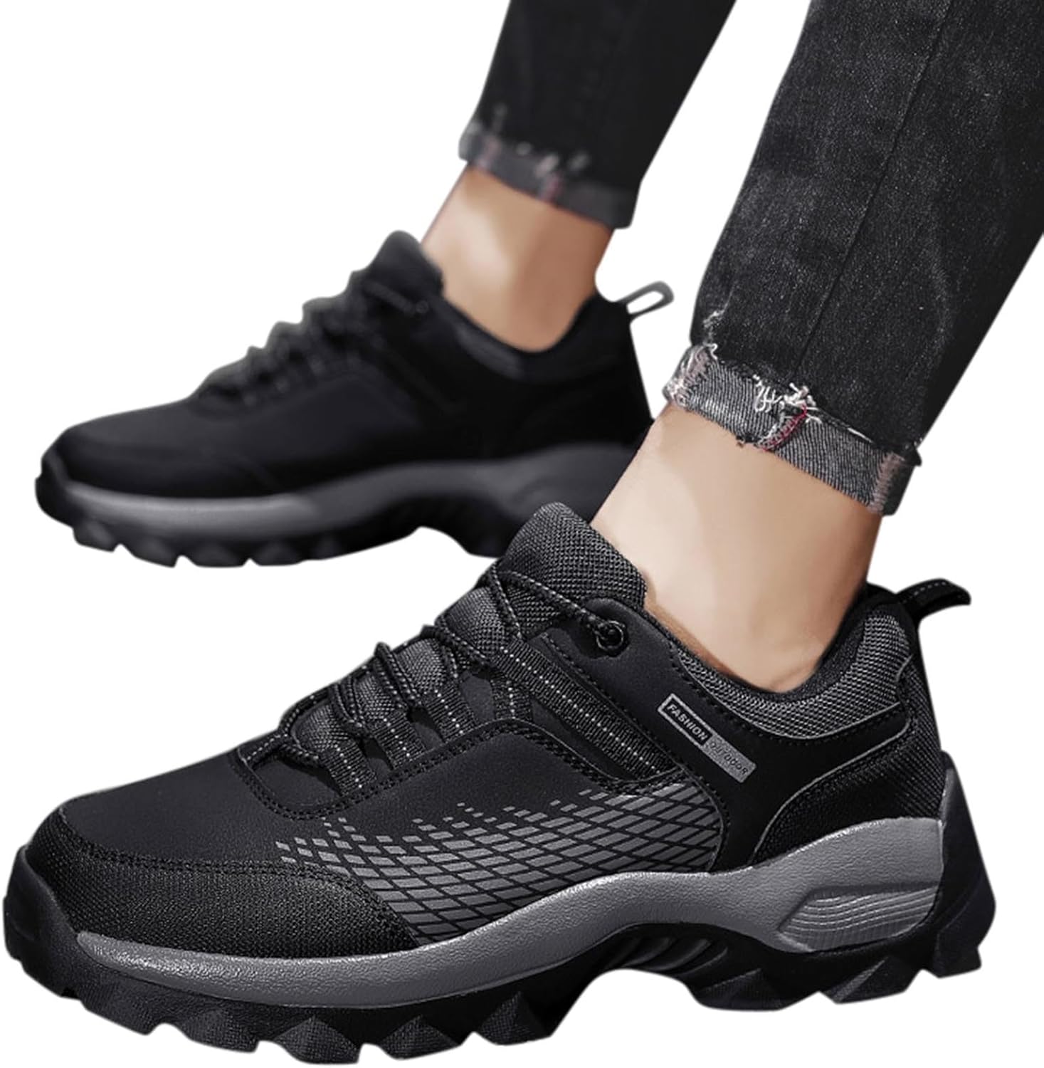 Chaussures pour hommes Sport d'été randonnée en plein air Portable Urbano hommes baskets en cuir randonnée moto chaussures hommes été Hallux Valgus marche hommes orthopédiques – Image 3