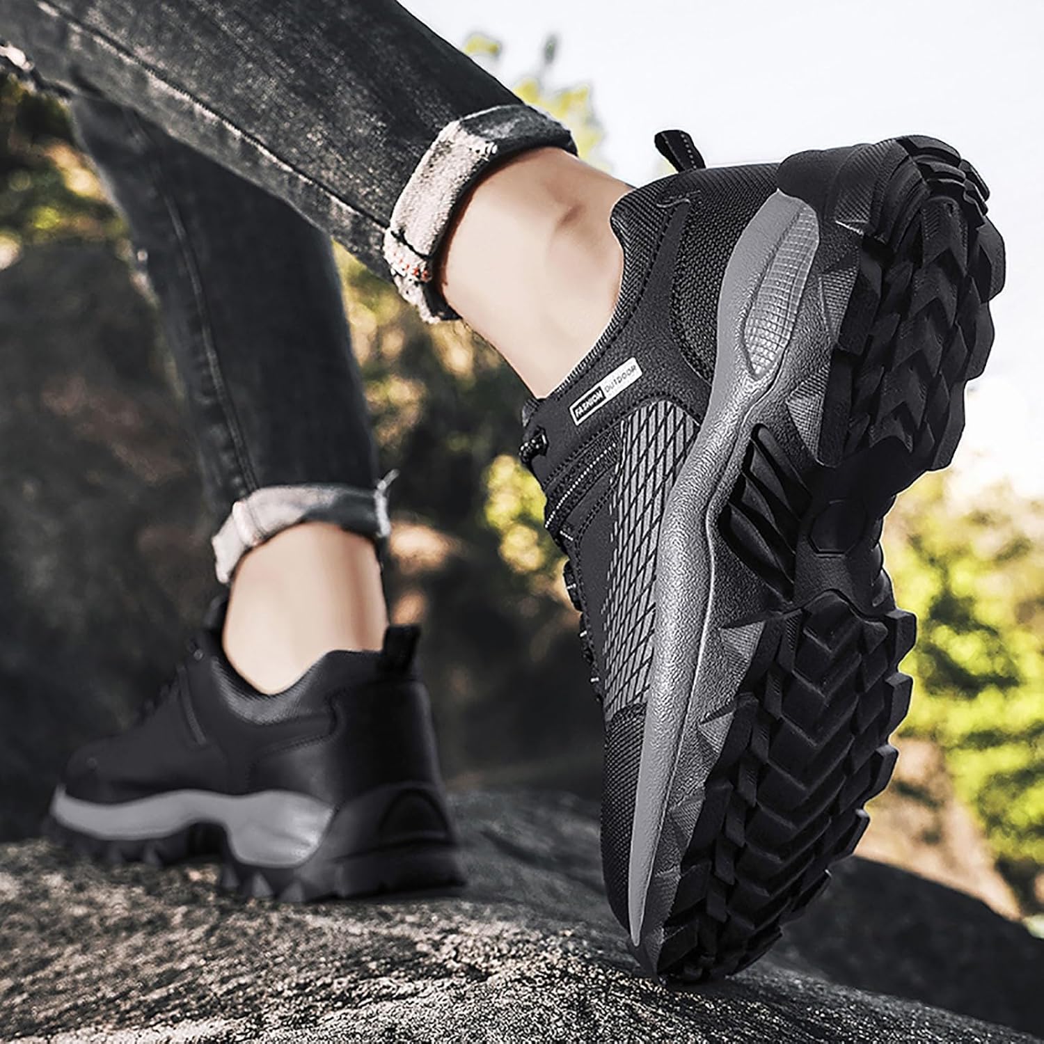 Chaussures pour hommes Sport d'été randonnée en plein air Portable Urbano hommes baskets en cuir randonnée moto chaussures hommes été Hallux Valgus marche hommes orthopédiques – Image 7