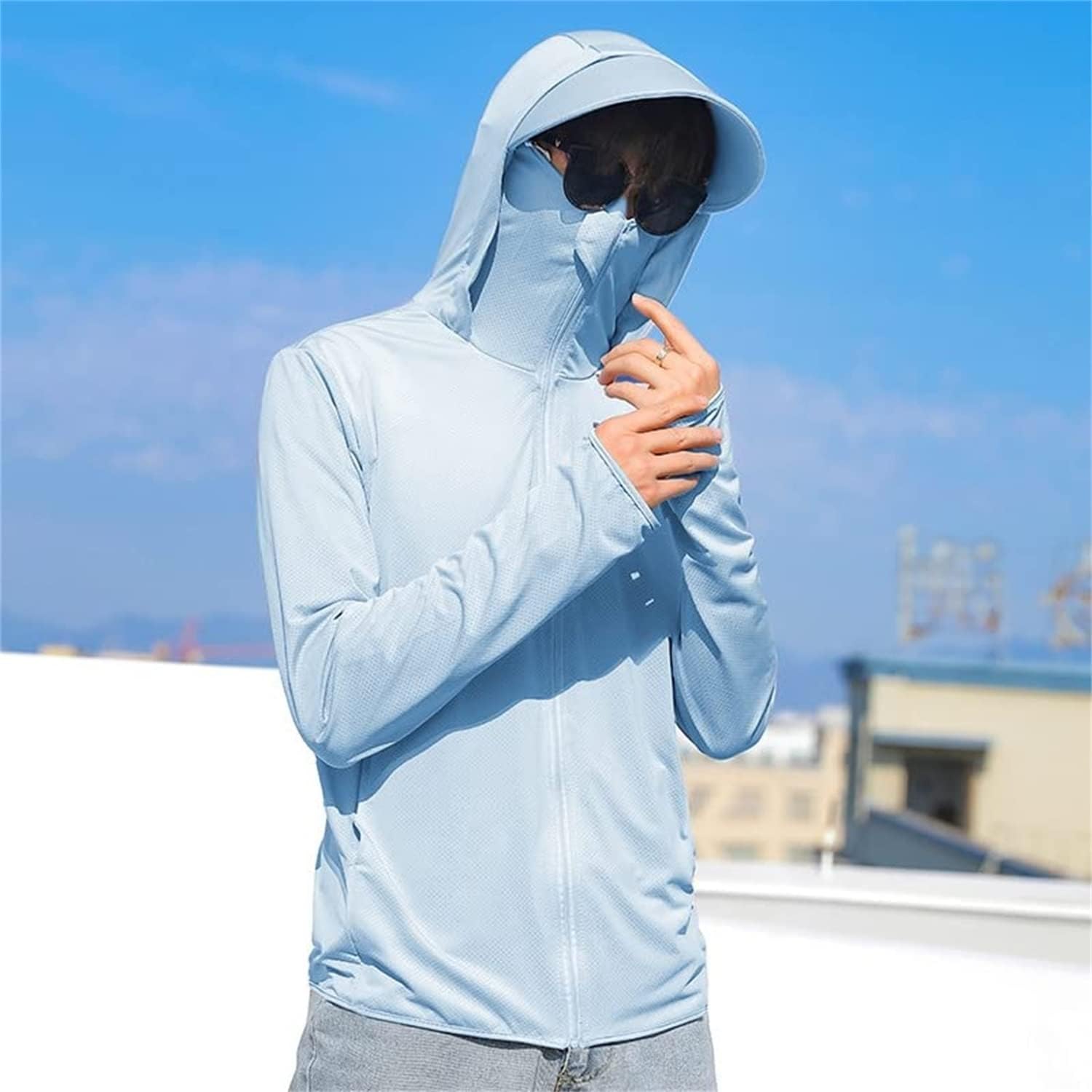 Vêtements de protection solaire légers pour hommes et femmes, vêtements de protection solaire légers pour hommes et femmes, sweats à capuche de protection solaire UV, t-shirts à manches longues – Image 4