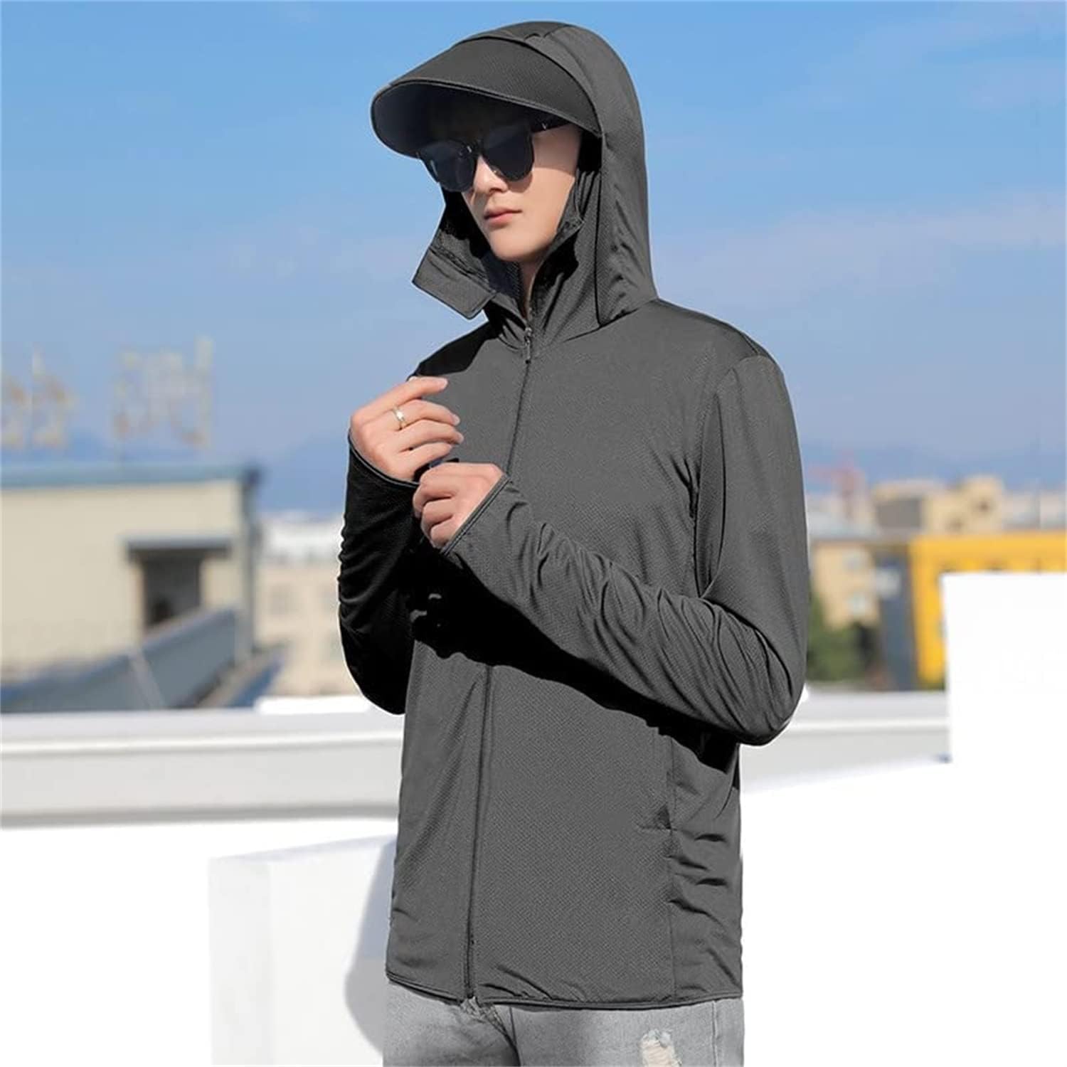 Vêtements de protection solaire légers pour hommes et femmes, vêtements de protection solaire légers pour hommes et femmes, sweats à capuche de protection solaire UV, t-shirts à manches longues – Image 7