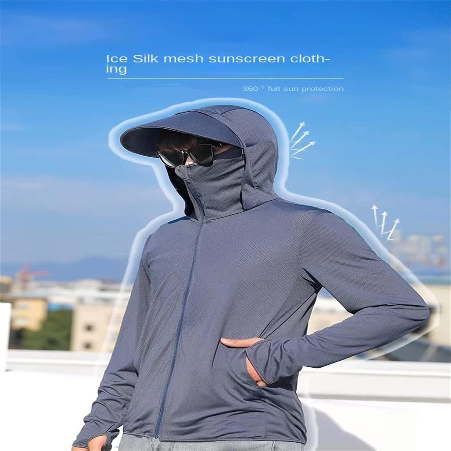 Vêtements de protection solaire légers pour hommes et femmes, vêtements de protection solaire légers pour hommes et femmes, sweats à capuche de protection solaire UV, t-shirts à manches longues – Image 10