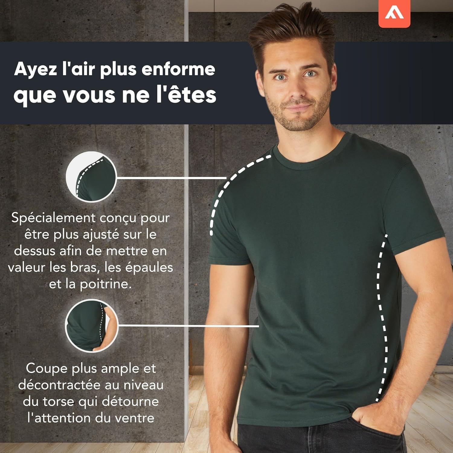 FM London Lot de 3/5 t-Shirts pour Hommes - T-Shirts de qualité supérieure avec Design légèrement ajusté – Image 2