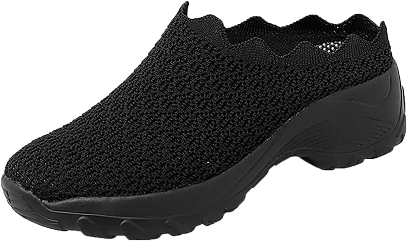 Chaussures décontractées en maille pour femmes sur bout rond, baskets de sport à bout rond pour femmes, baskets de marche orthopédiques confortables, respirantes et antidérapantes – Image 2