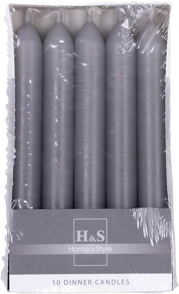 DONAU HOME Bougies à Tige Lisse, Graphite, 17 x Ø 2 cm, Bougies de Table Cylindriques Non Parfumées, pour Décoration Salon, Salle de Bain, Lot de 10, 6 Heures de Combustion – Image 2